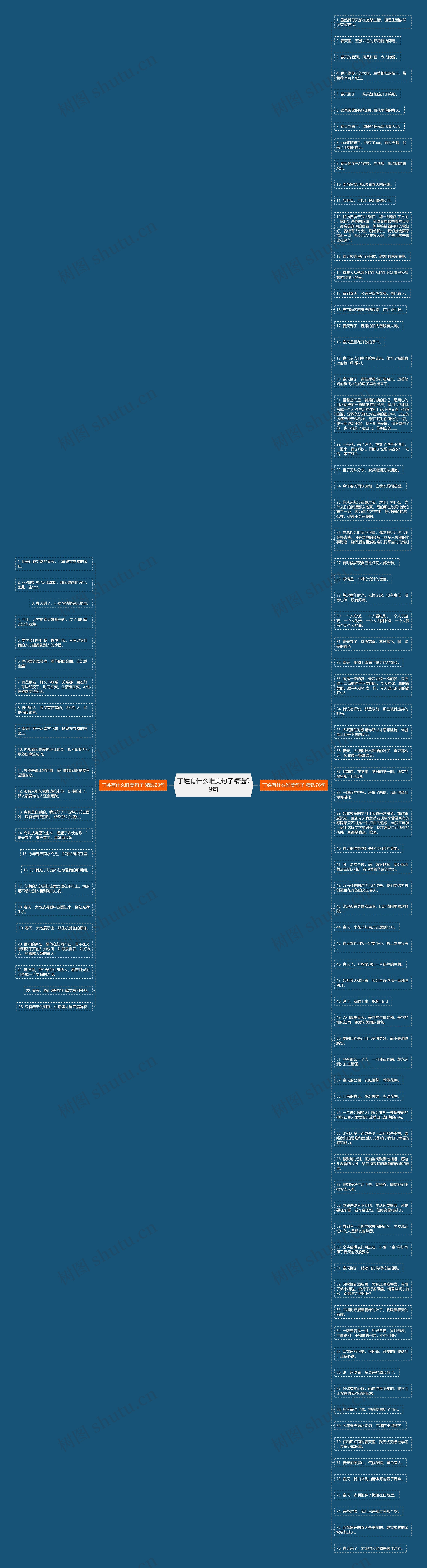 丁姓有什么唯美句子精选99句思维导图