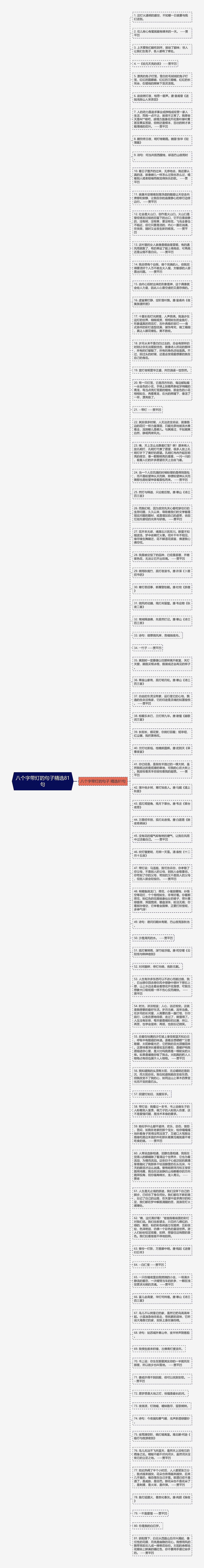 八个字带灯的句子精选81句