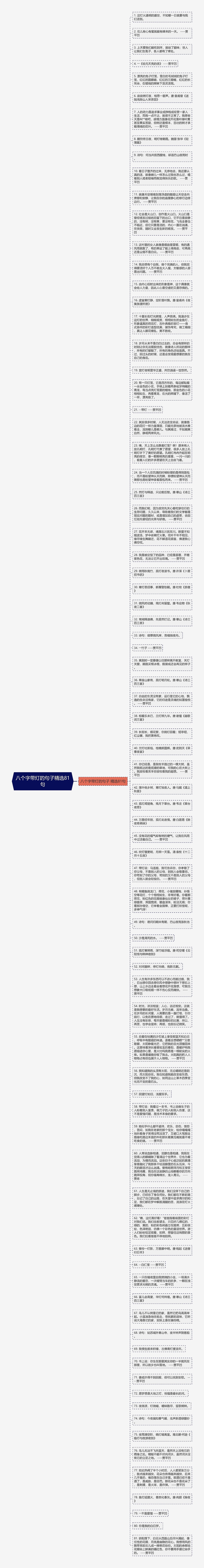 八个字带灯的句子精选81句思维导图