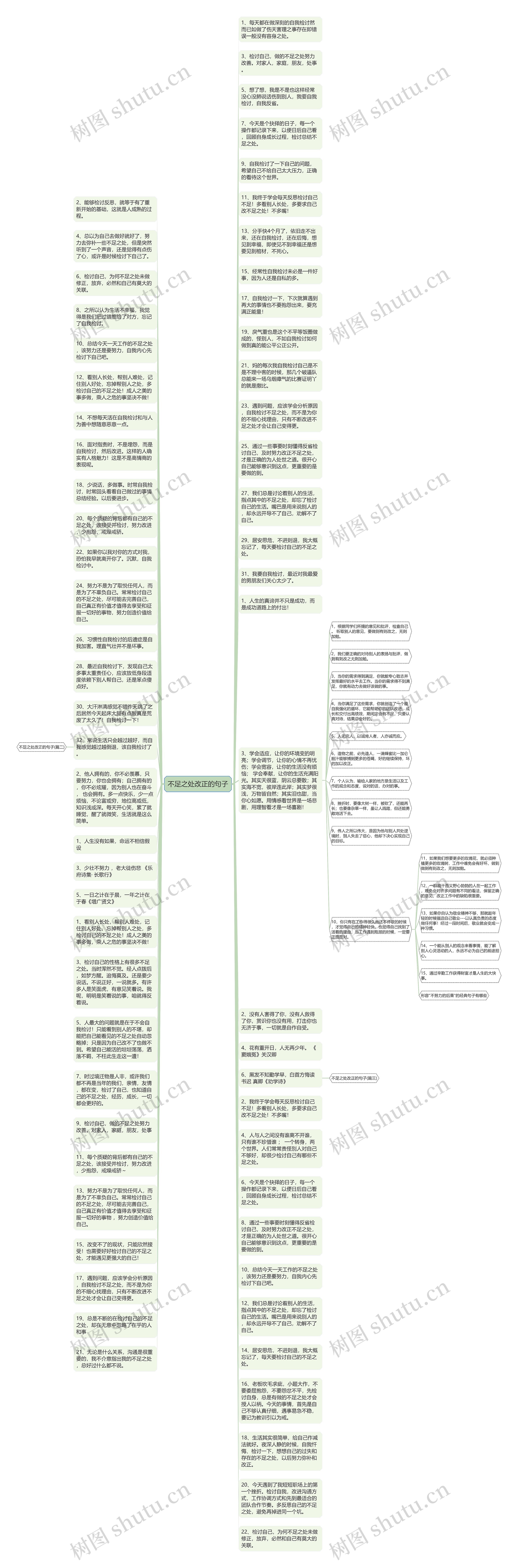 不足之处改正的句子思维导图