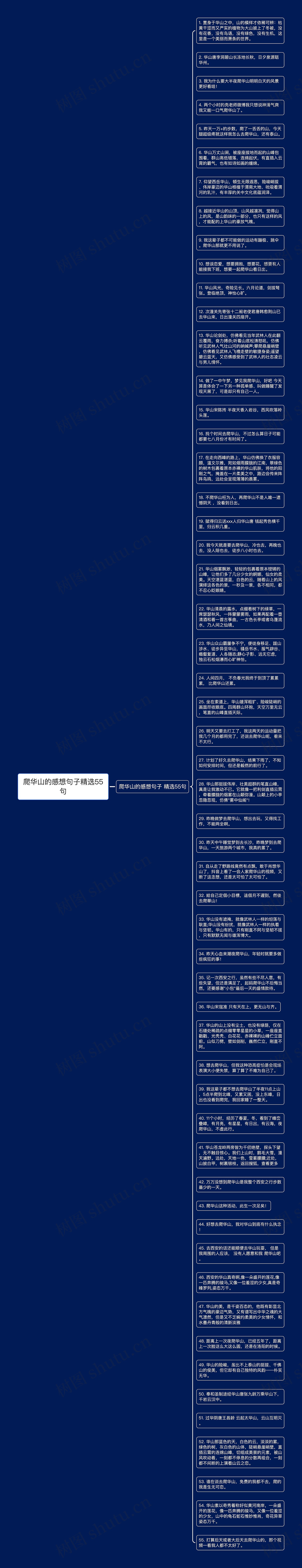 爬华山的感想句子精选55句思维导图