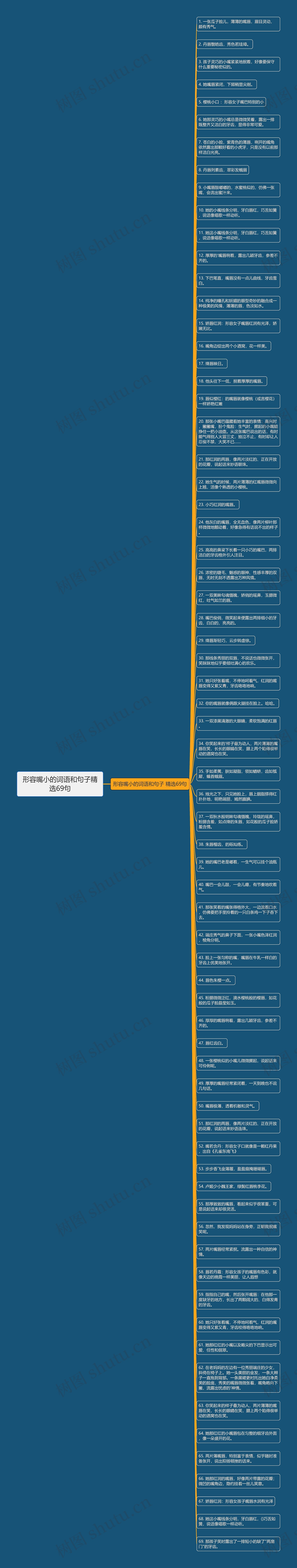 形容嘴小的词语和句子精选69句思维导图