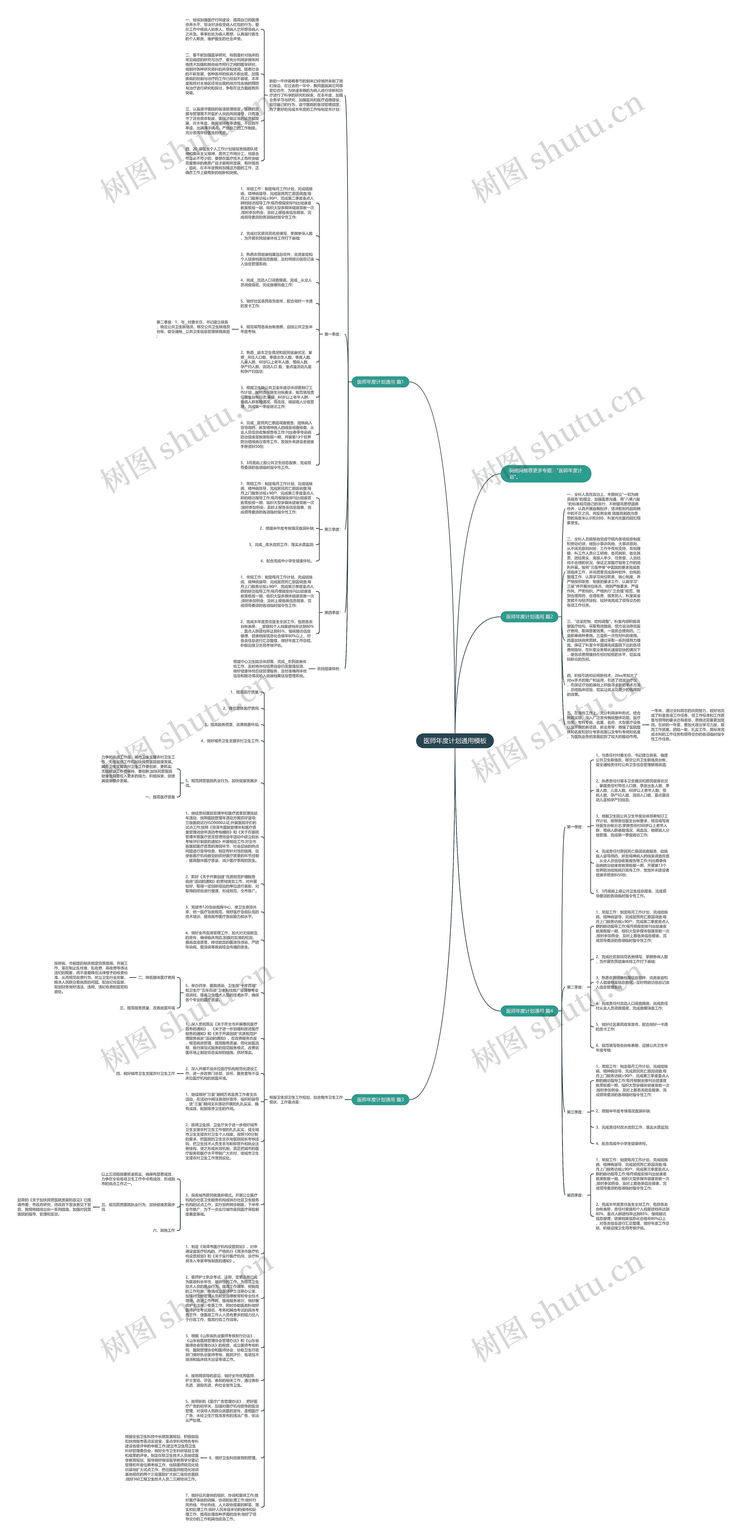 医师年度计划通用思维导图