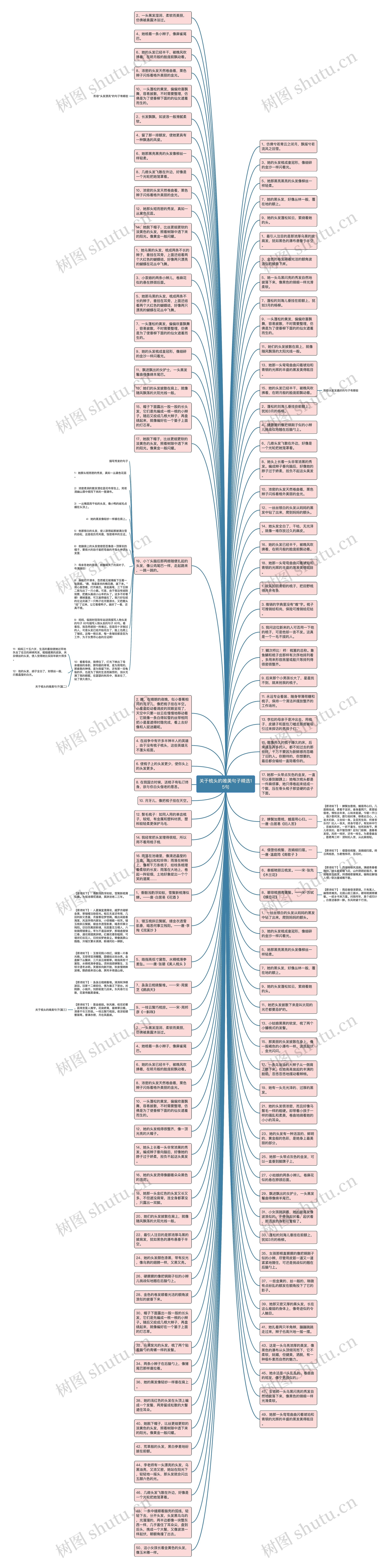 关于梳头的唯美句子精选15句思维导图