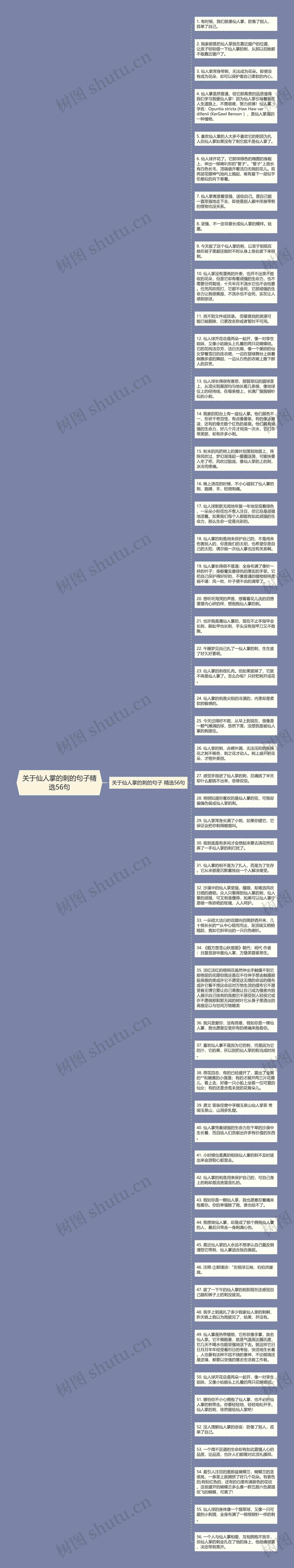 关于仙人掌的刺的句子精选56句思维导图