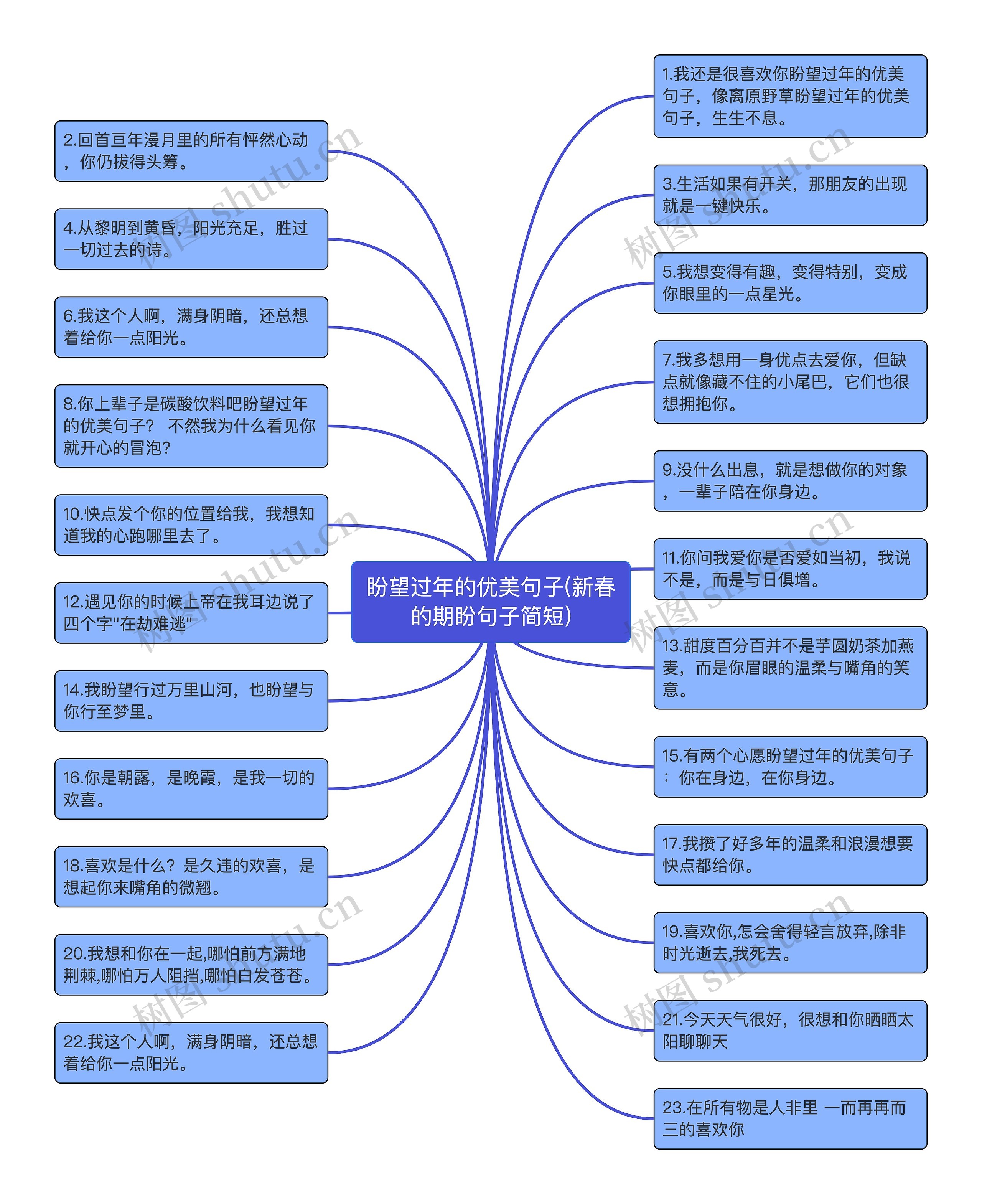 盼望过年的优美句子(新春的期盼句子简短)思维导图