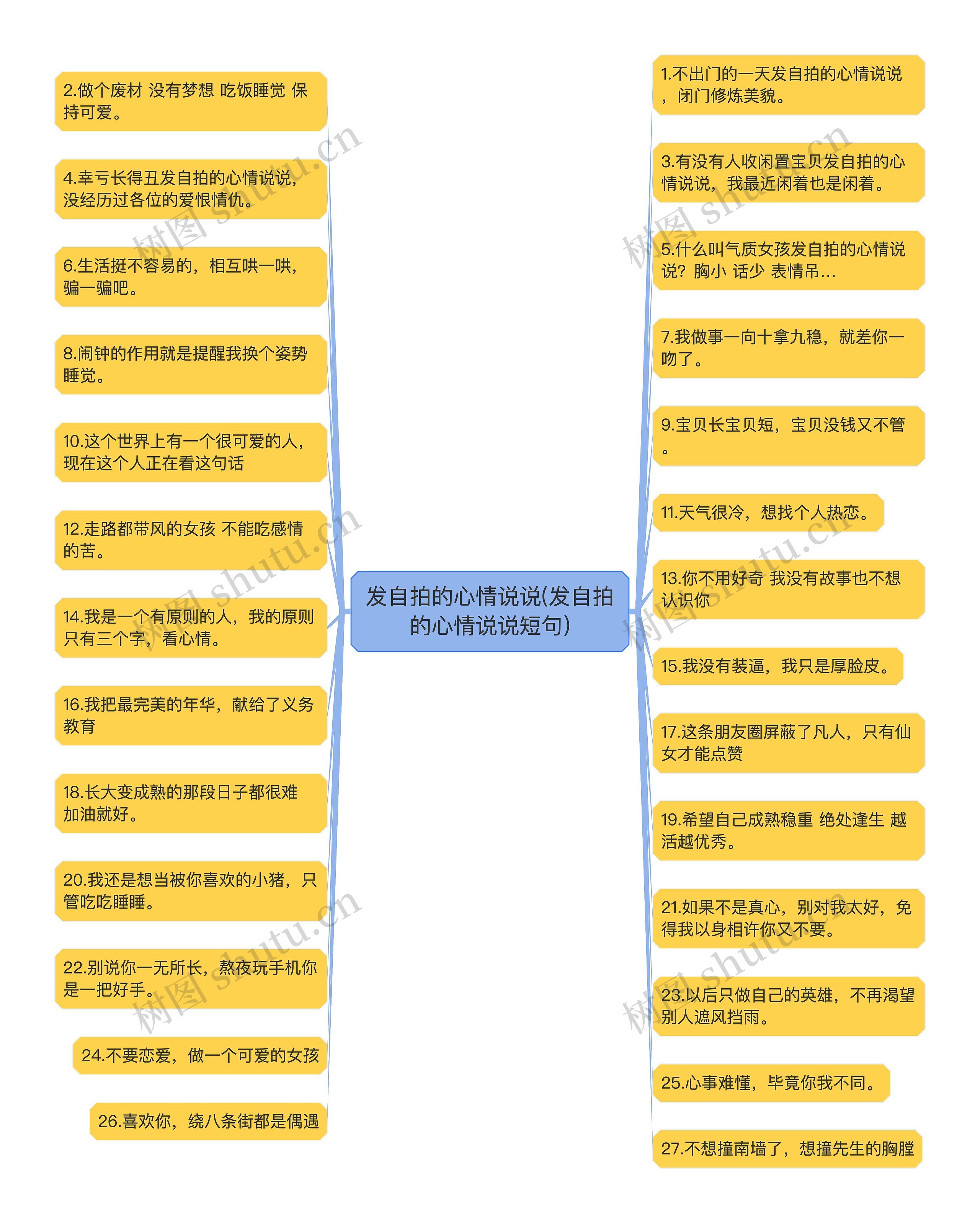 发自拍的心情说说(发自拍的心情说说短句)思维导图