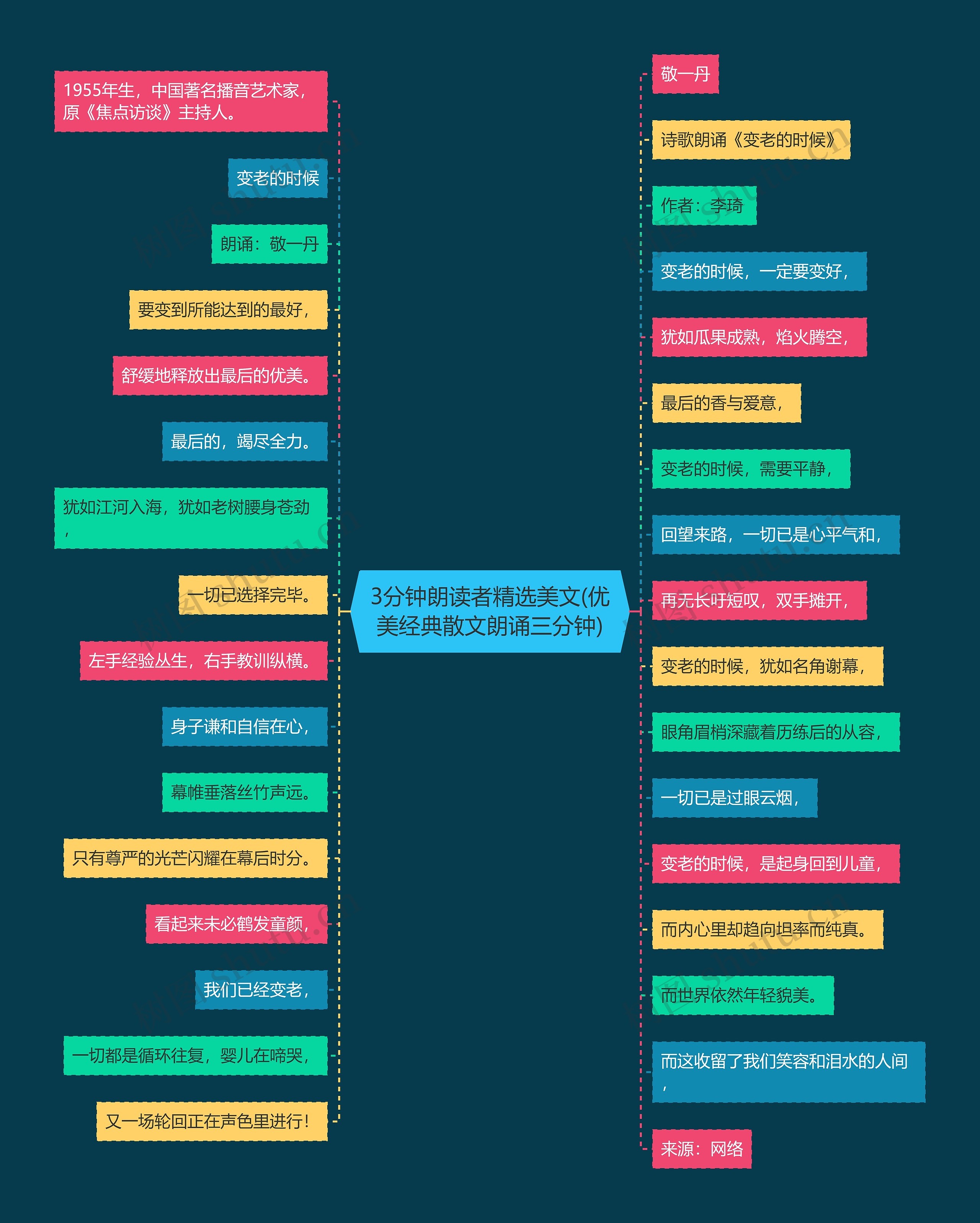 3分钟朗读者精选美文(优美经典散文朗诵三分钟)思维导图