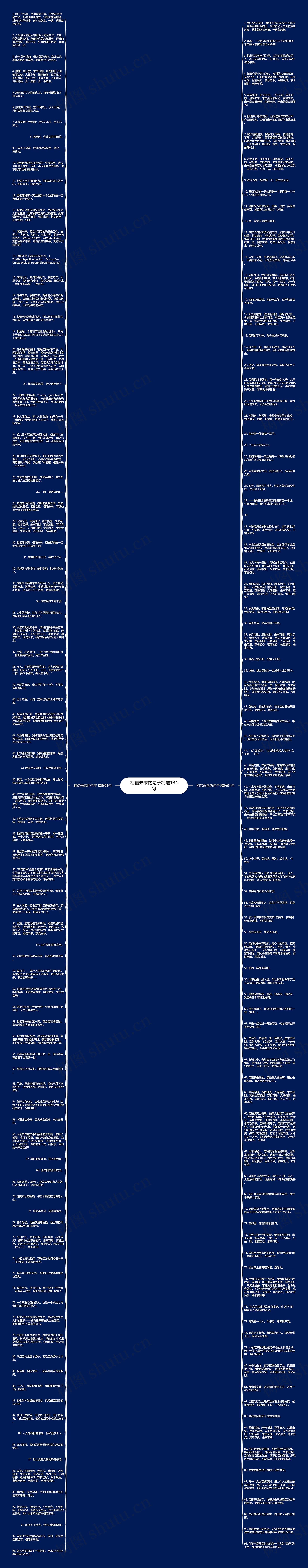 相信未来的句子精选184句思维导图