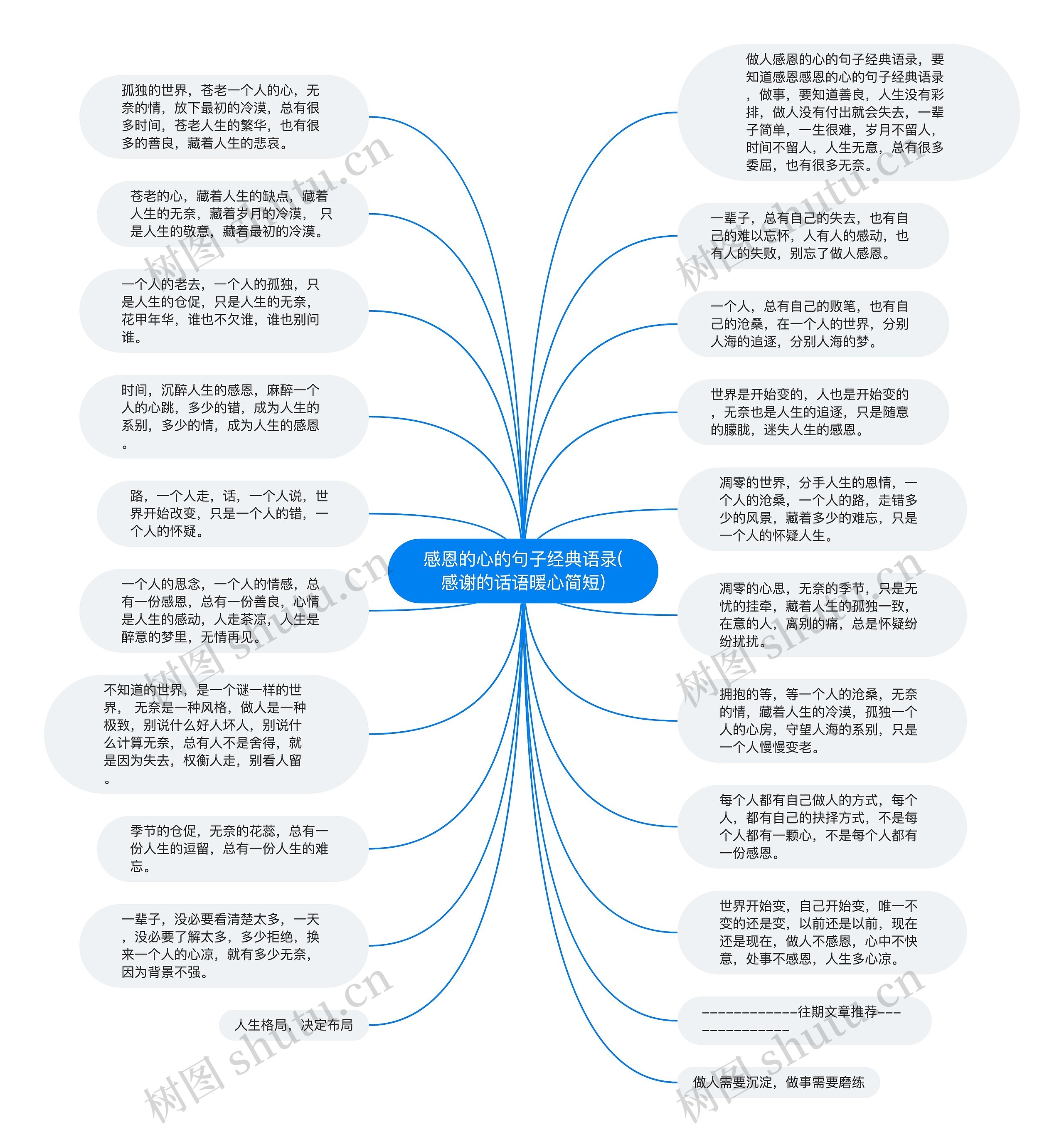 感恩的心的句子经典语录(感谢的话语暖心简短)思维导图