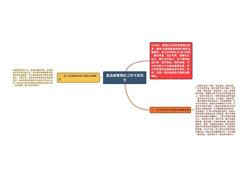 食品城管理处工作计划范文