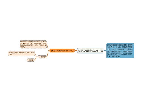 秋季幼儿园安全工作计划