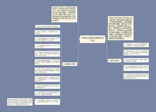 14年幼儿园安全教育工作计划