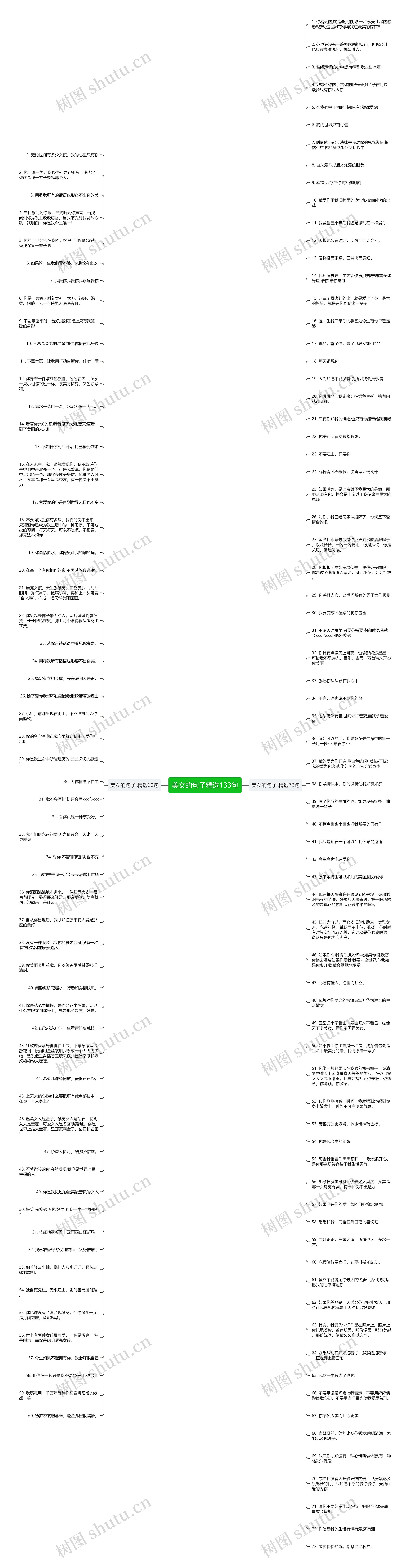 美女的句子精选133句思维导图