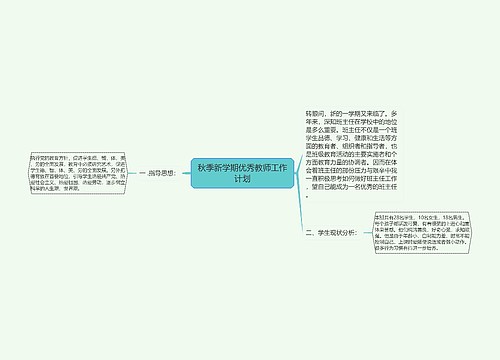 秋季新学期优秀教师工作计划