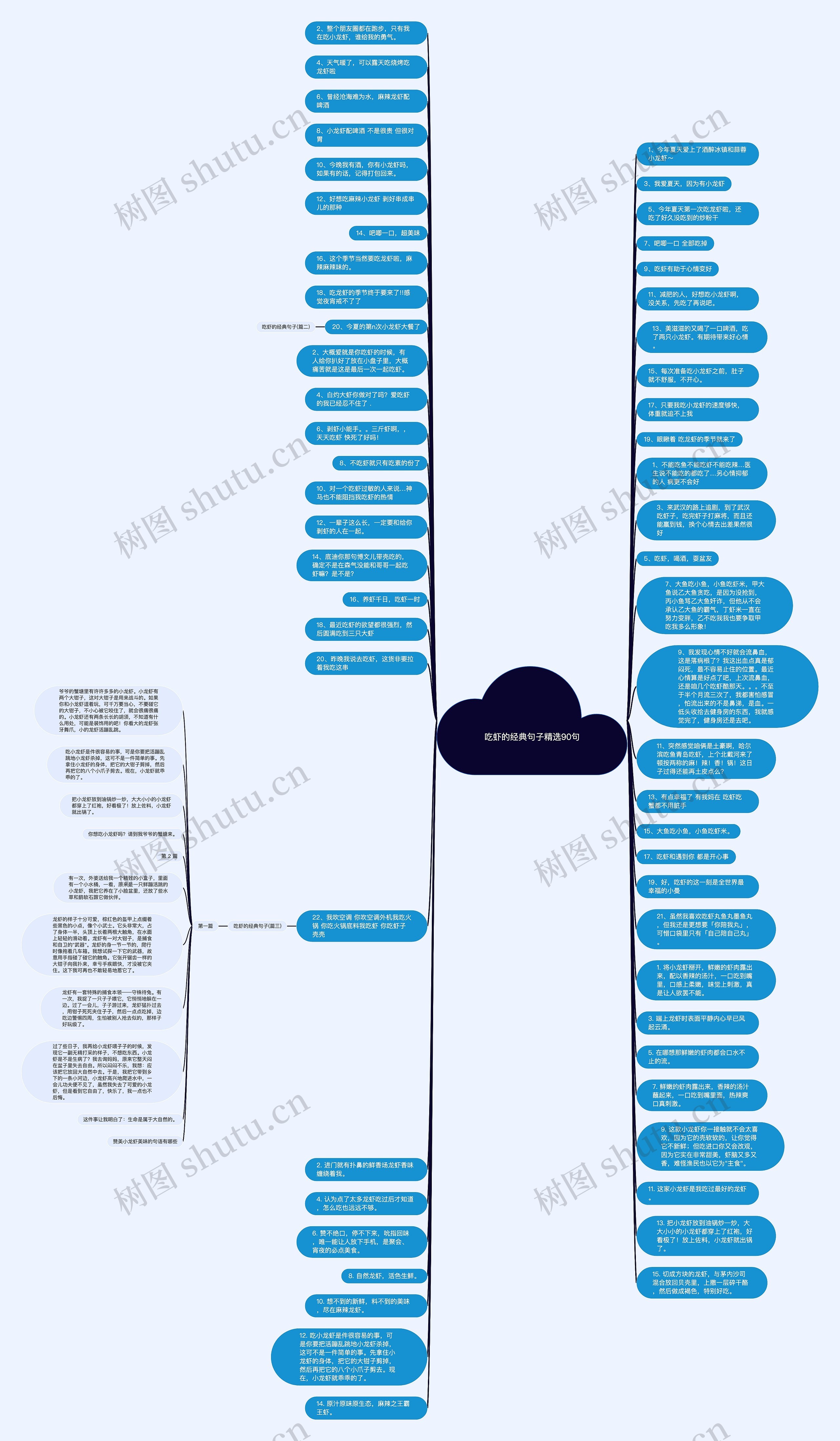 吃虾的经典句子精选90句思维导图