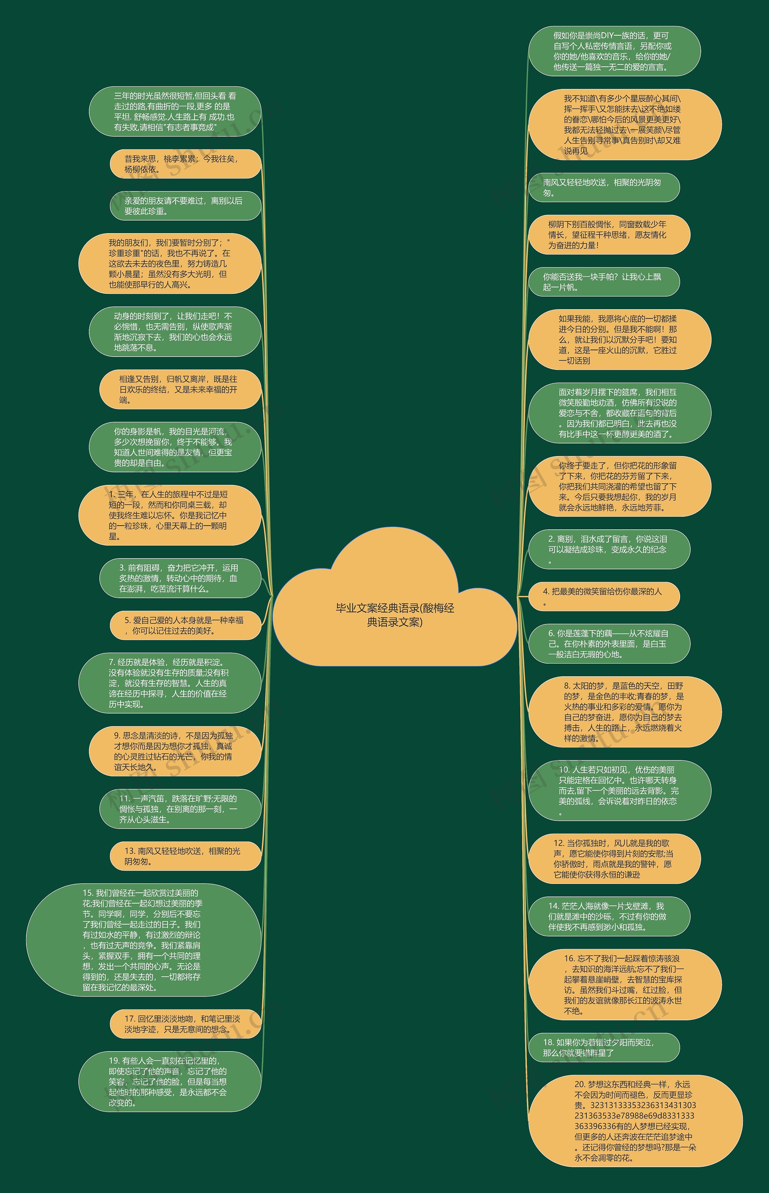 毕业文案经典语录(酸梅经典语录文案)思维导图