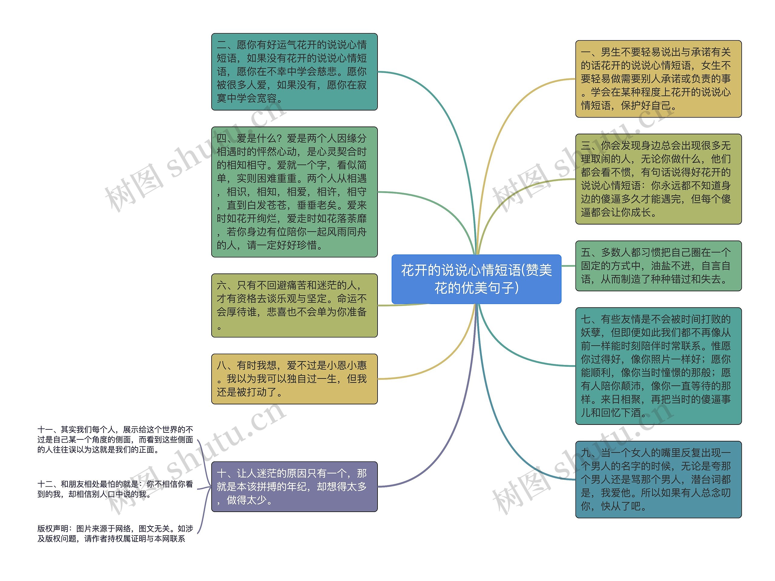 花开的说说心情短语(赞美花的优美句子)思维导图