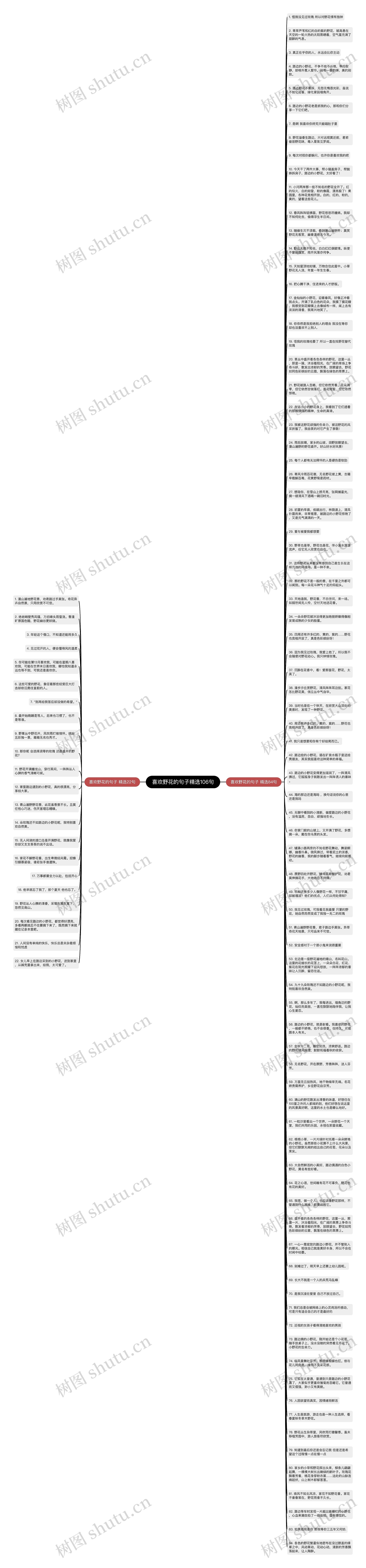 喜欢野花的句子精选106句思维导图