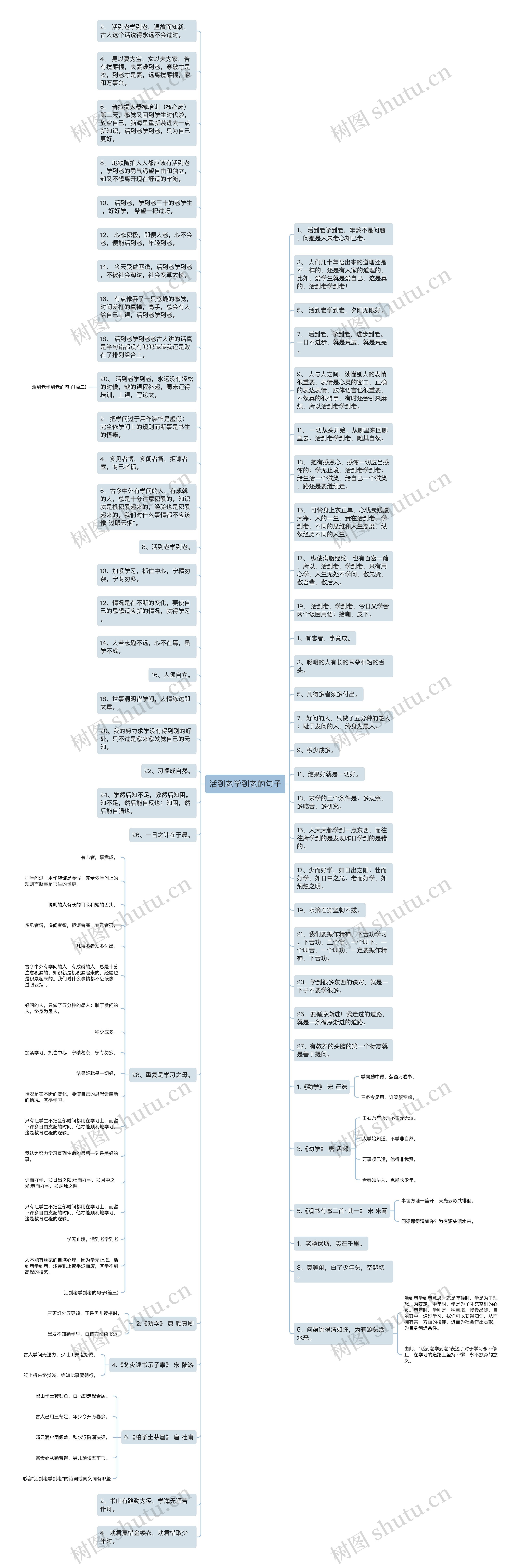 活到老学到老的句子思维导图