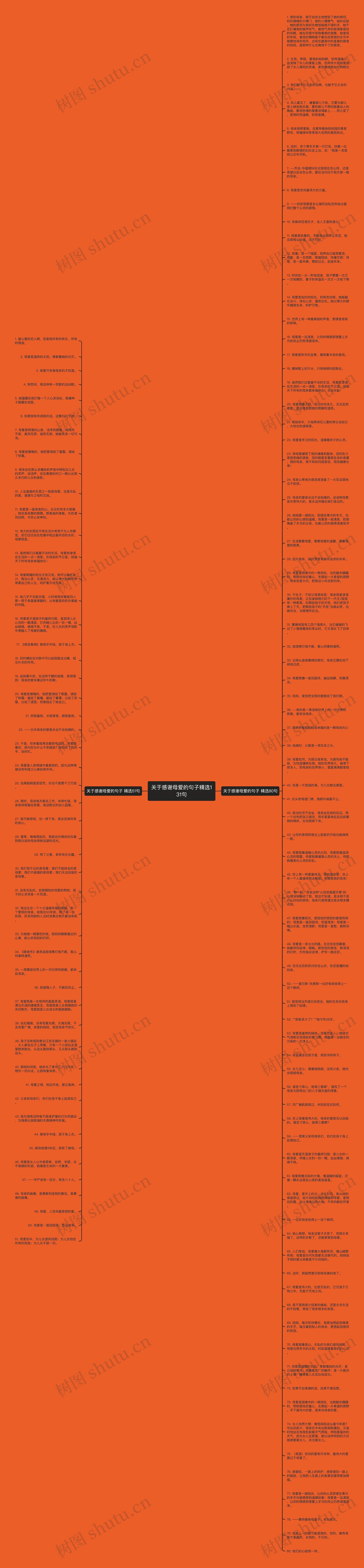 关于感谢母爱的句子精选131句思维导图