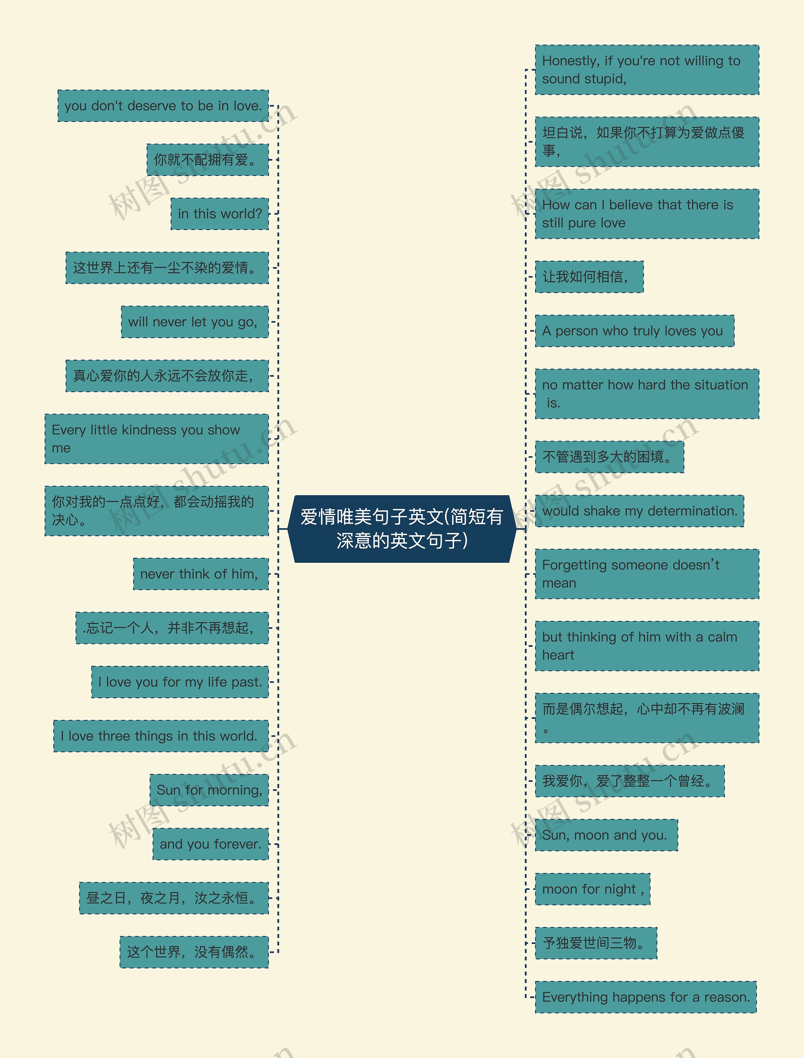 爱情唯美句子英文(简短有深意的英文句子)思维导图