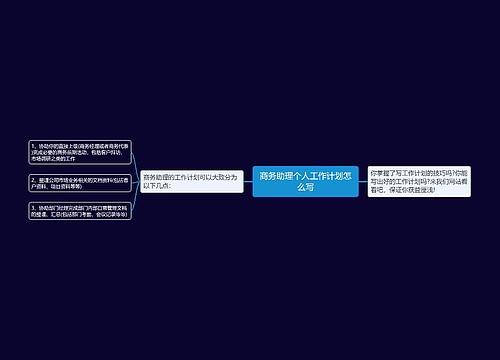 商务助理个人工作计划怎么写