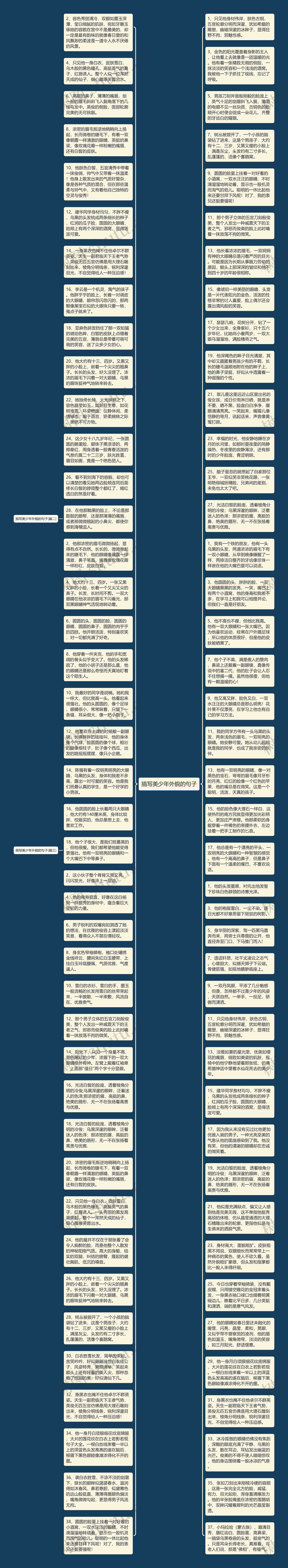 描写美少年外貌的句子思维导图