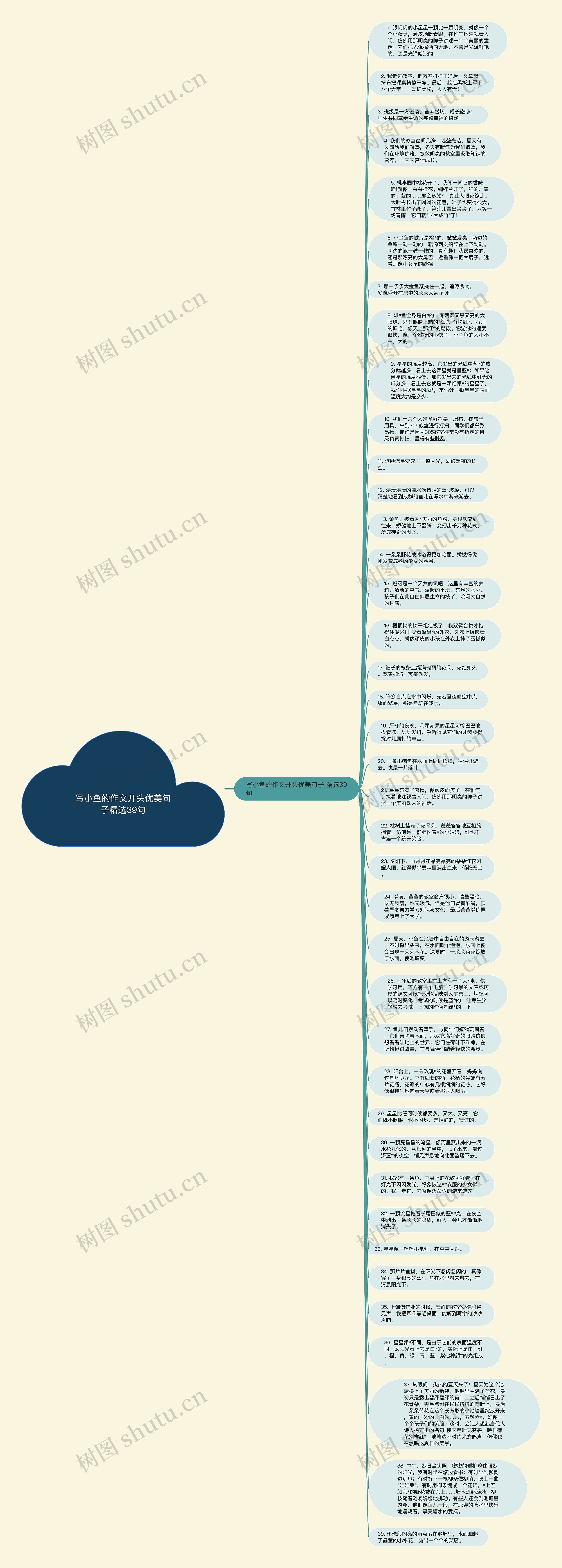 写小鱼的作文开头优美句子精选39句思维导图