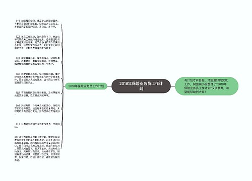 2018年保险业务员工作计划