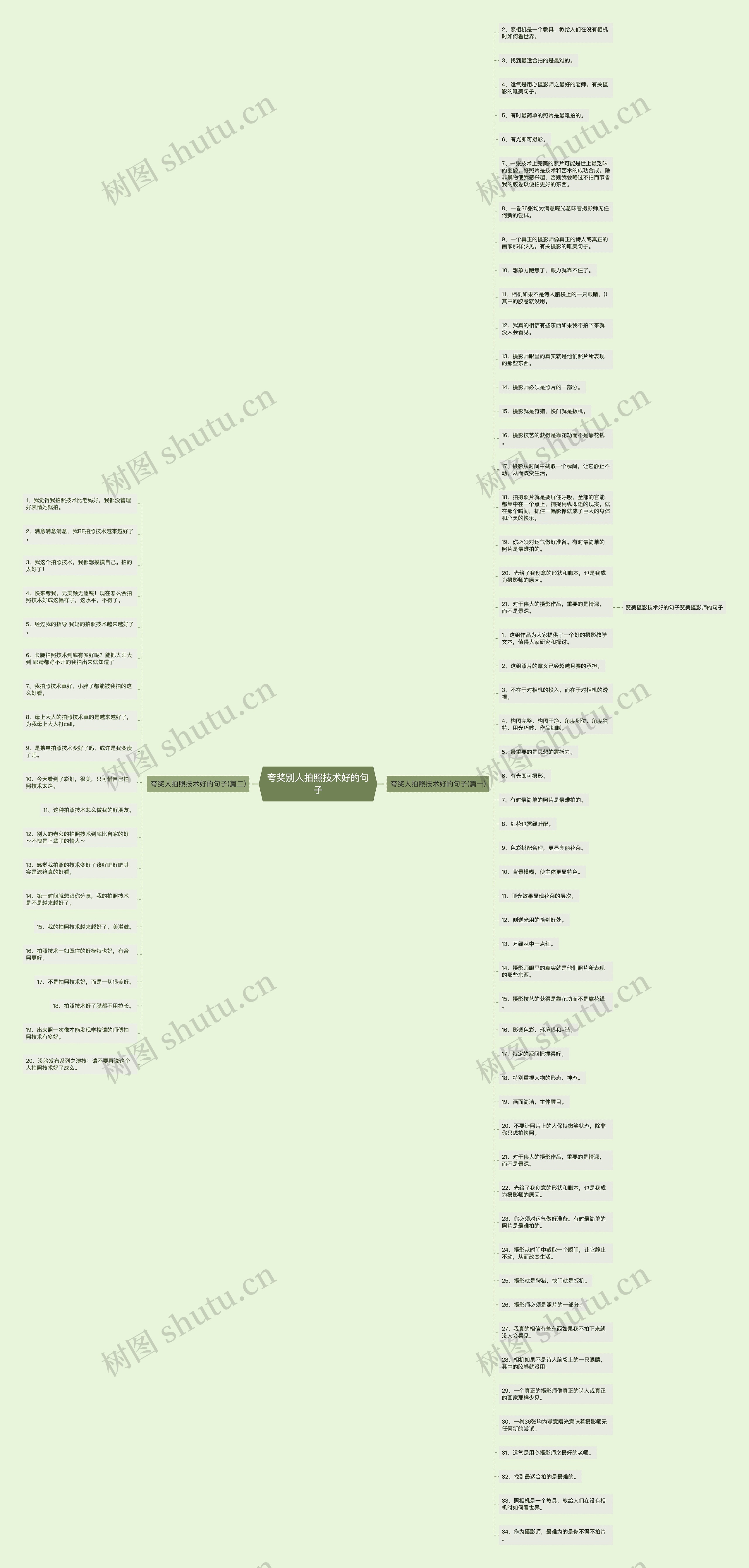 夸奖别人拍照技术好的句子思维导图