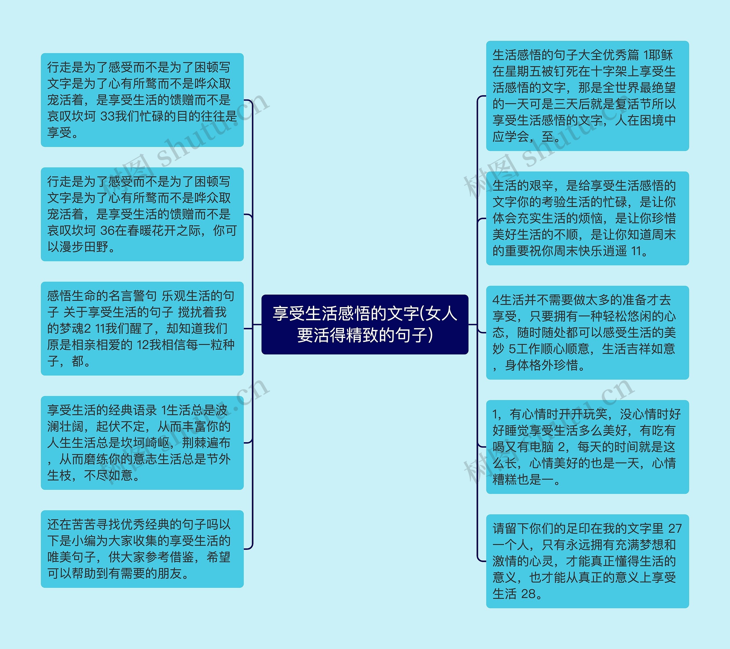 享受生活感悟的文字(女人要活得精致的句子)思维导图