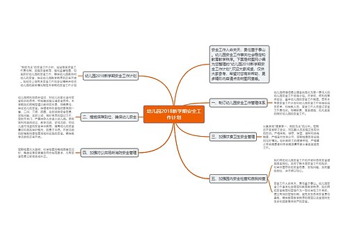 幼儿园2018新学期安全工作计划