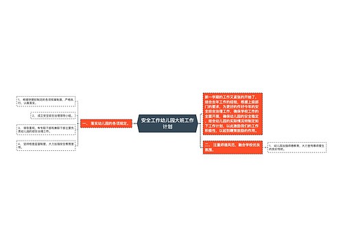 安全工作幼儿园大班工作计划