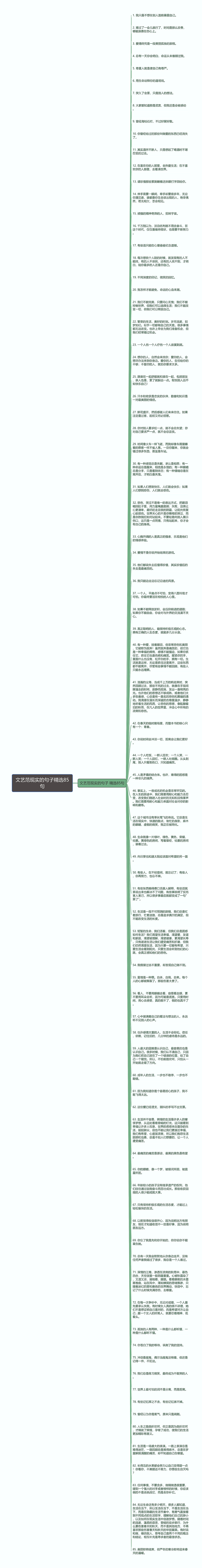 文艺范现实的句子精选85句思维导图