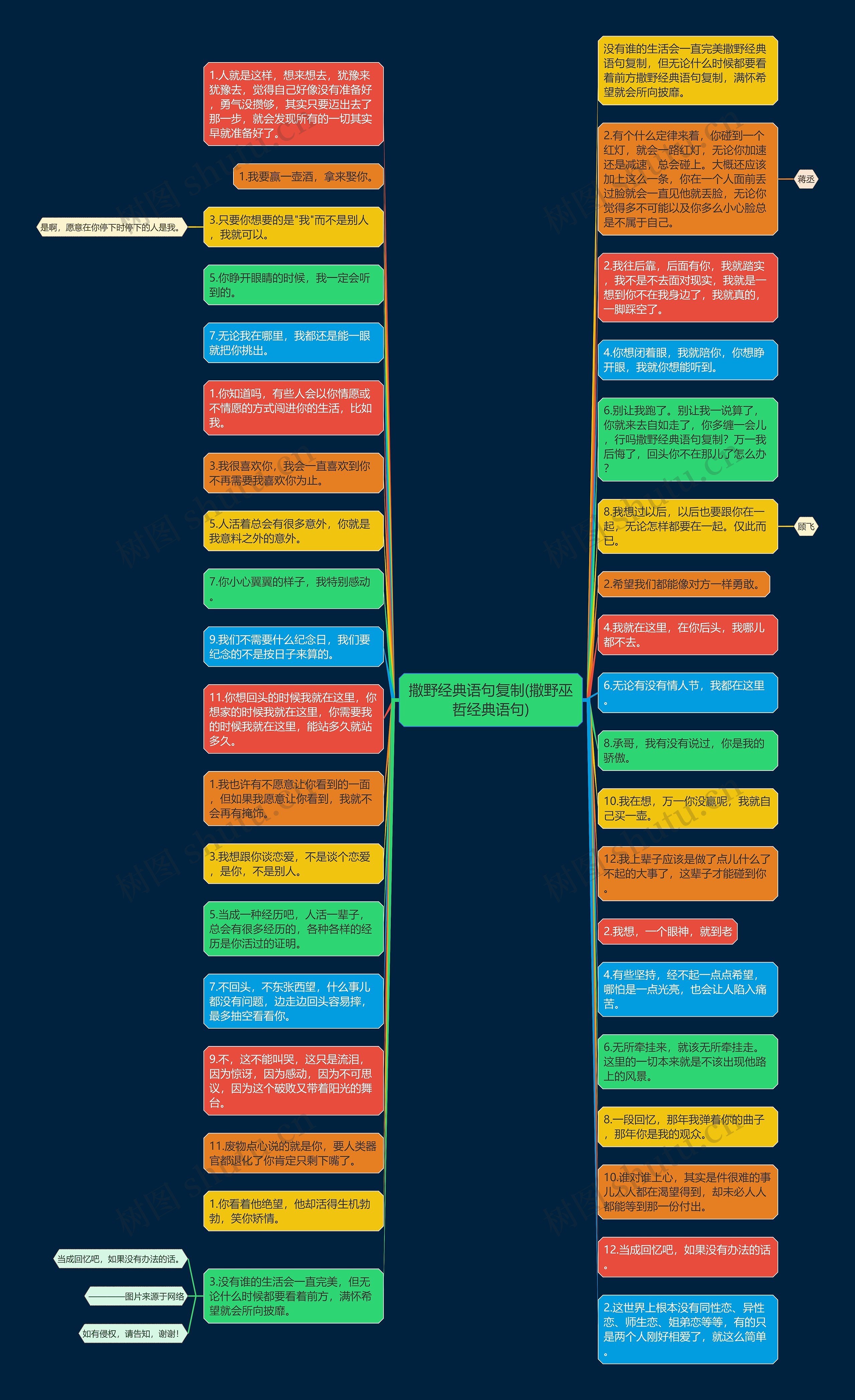 撒野经典语句复制(撒野巫哲经典语句)思维导图