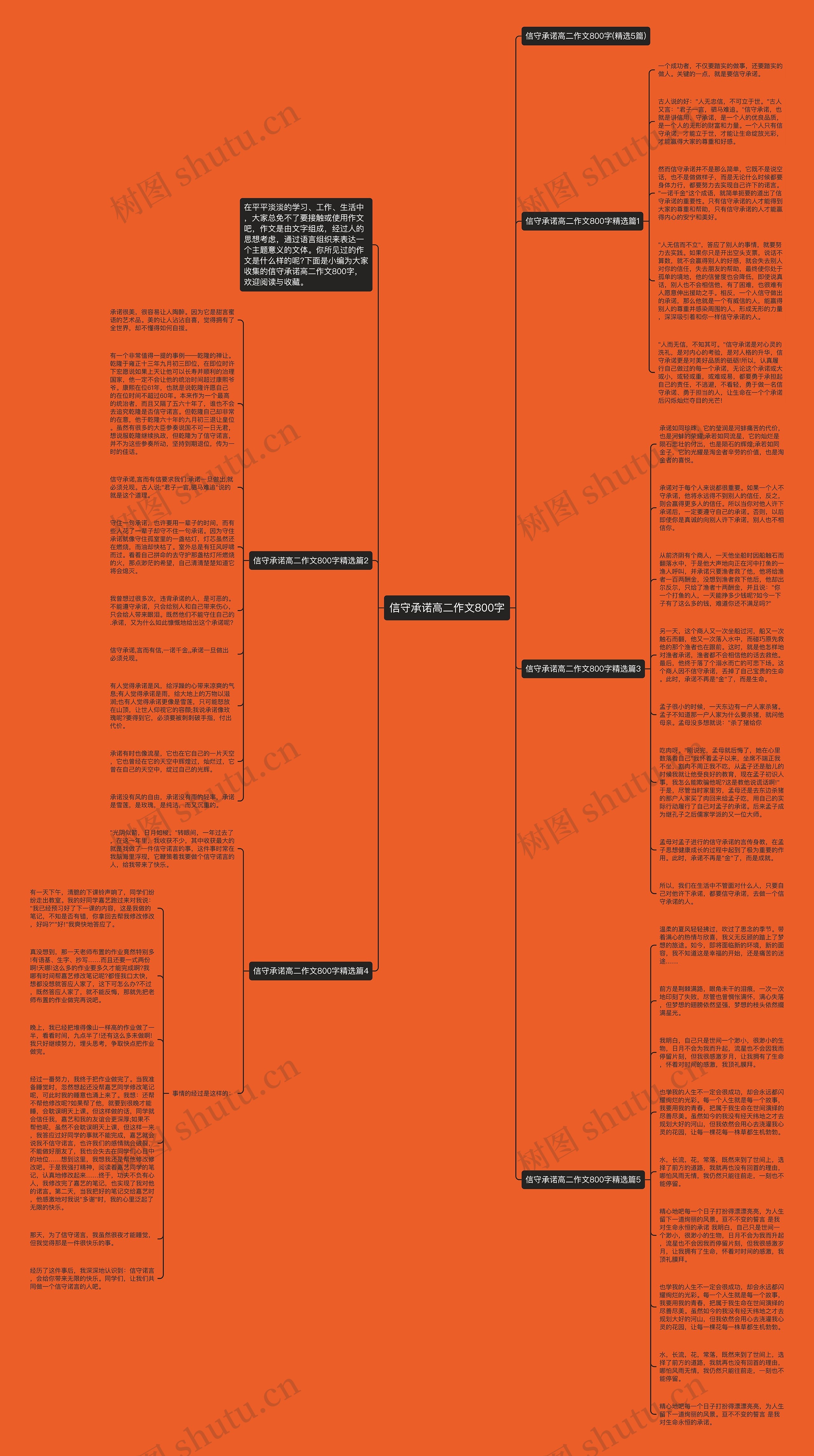 信守承诺高二作文800字思维导图