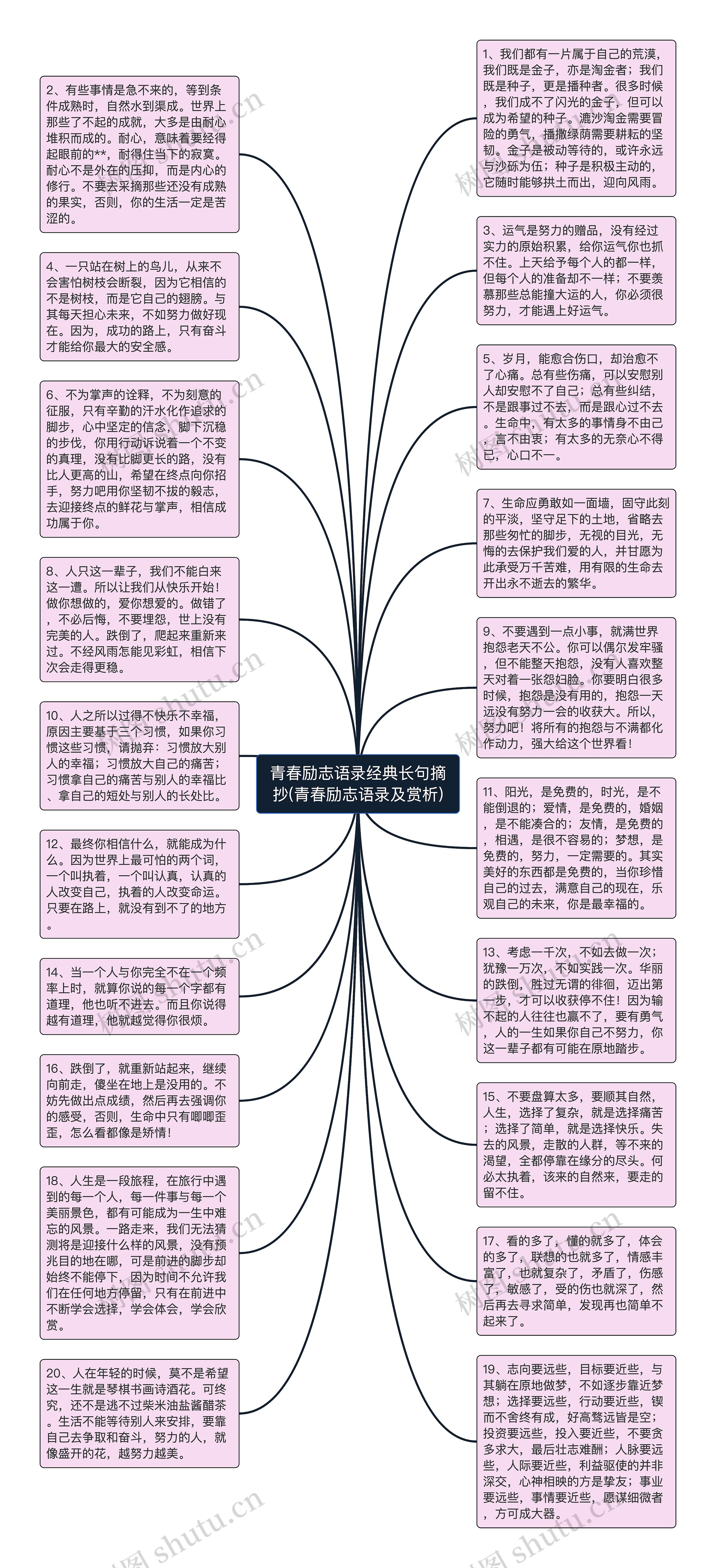 青春励志语录经典长句摘抄(青春励志语录及赏析)思维导图