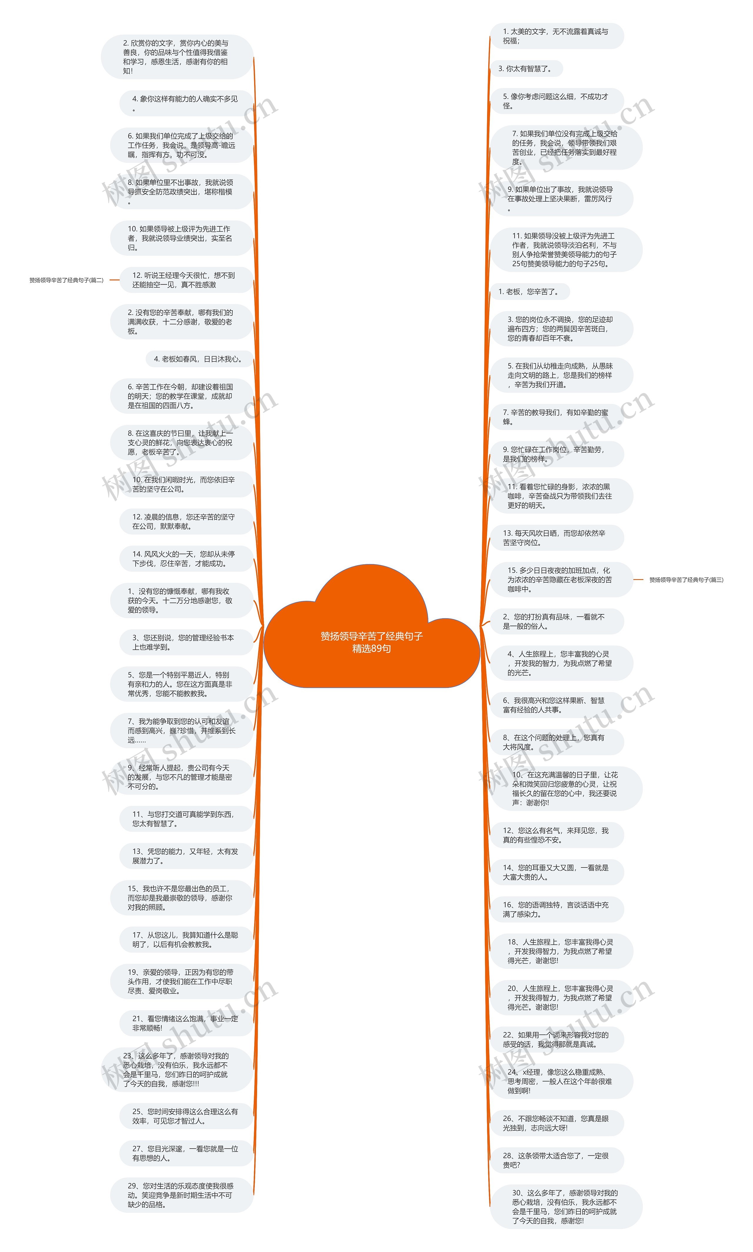 赞扬领导辛苦了经典句子精选89句思维导图