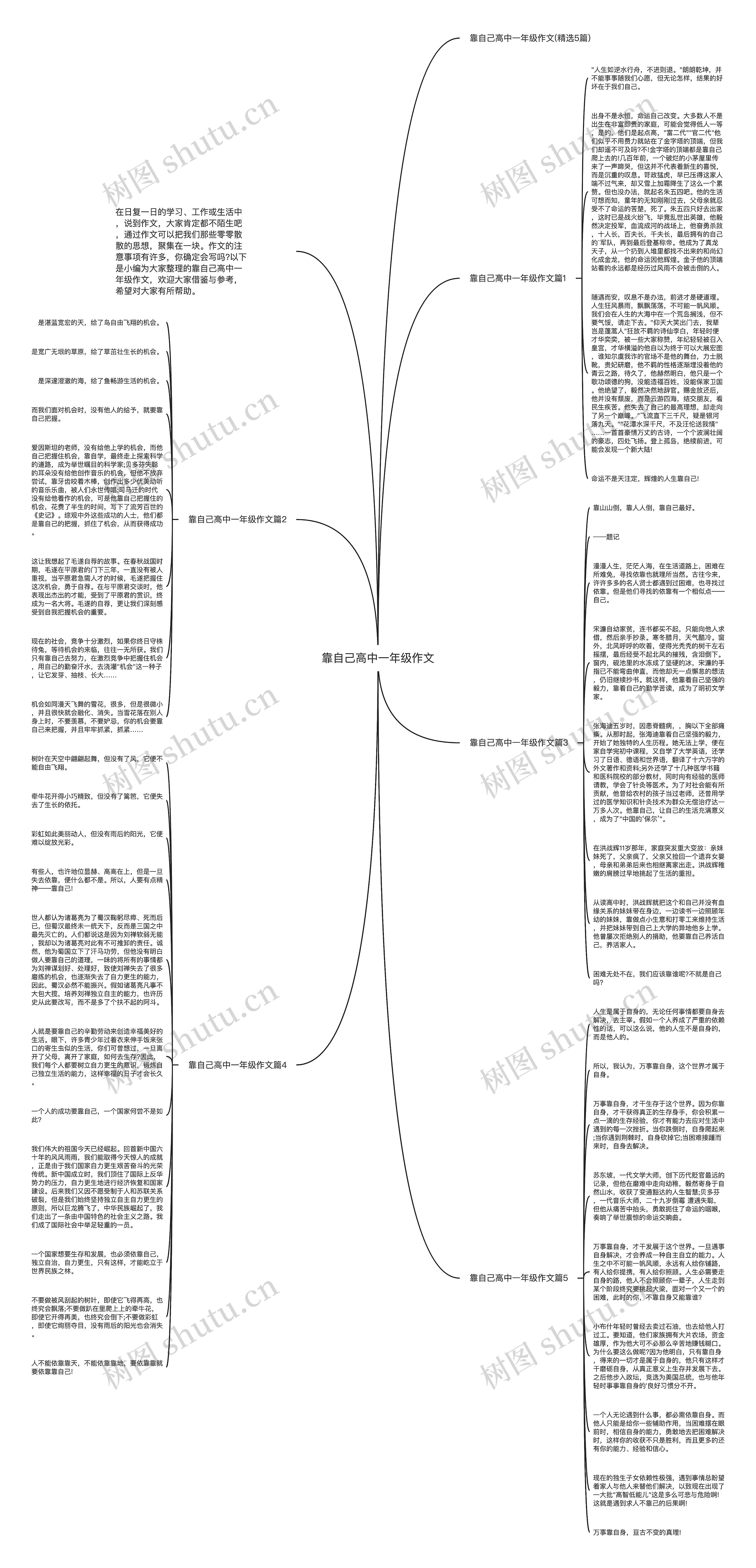 靠自己高中一年级作文思维导图