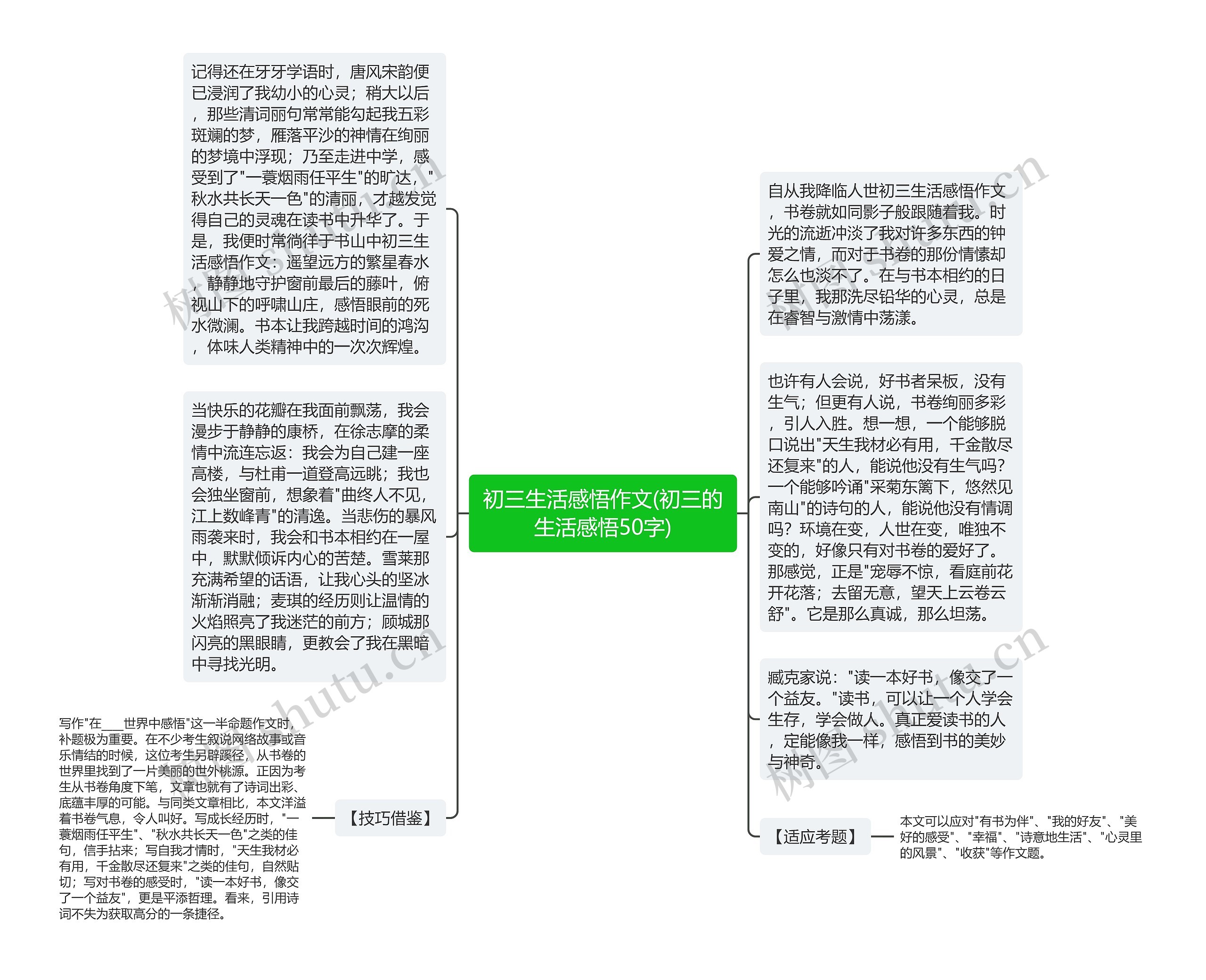 初三生活感悟作文(初三的生活感悟50字)思维导图