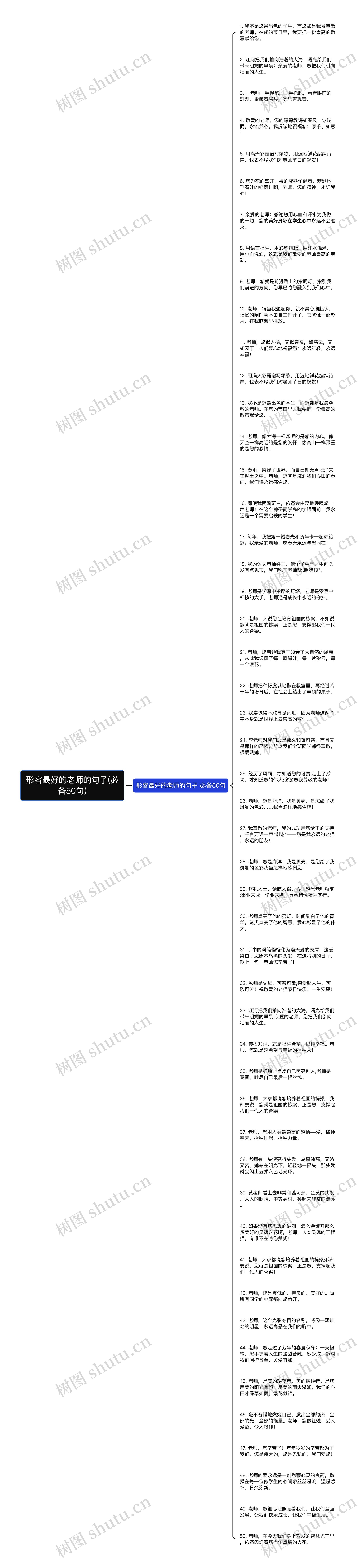 形容最好的老师的句子(必备50句)思维导图