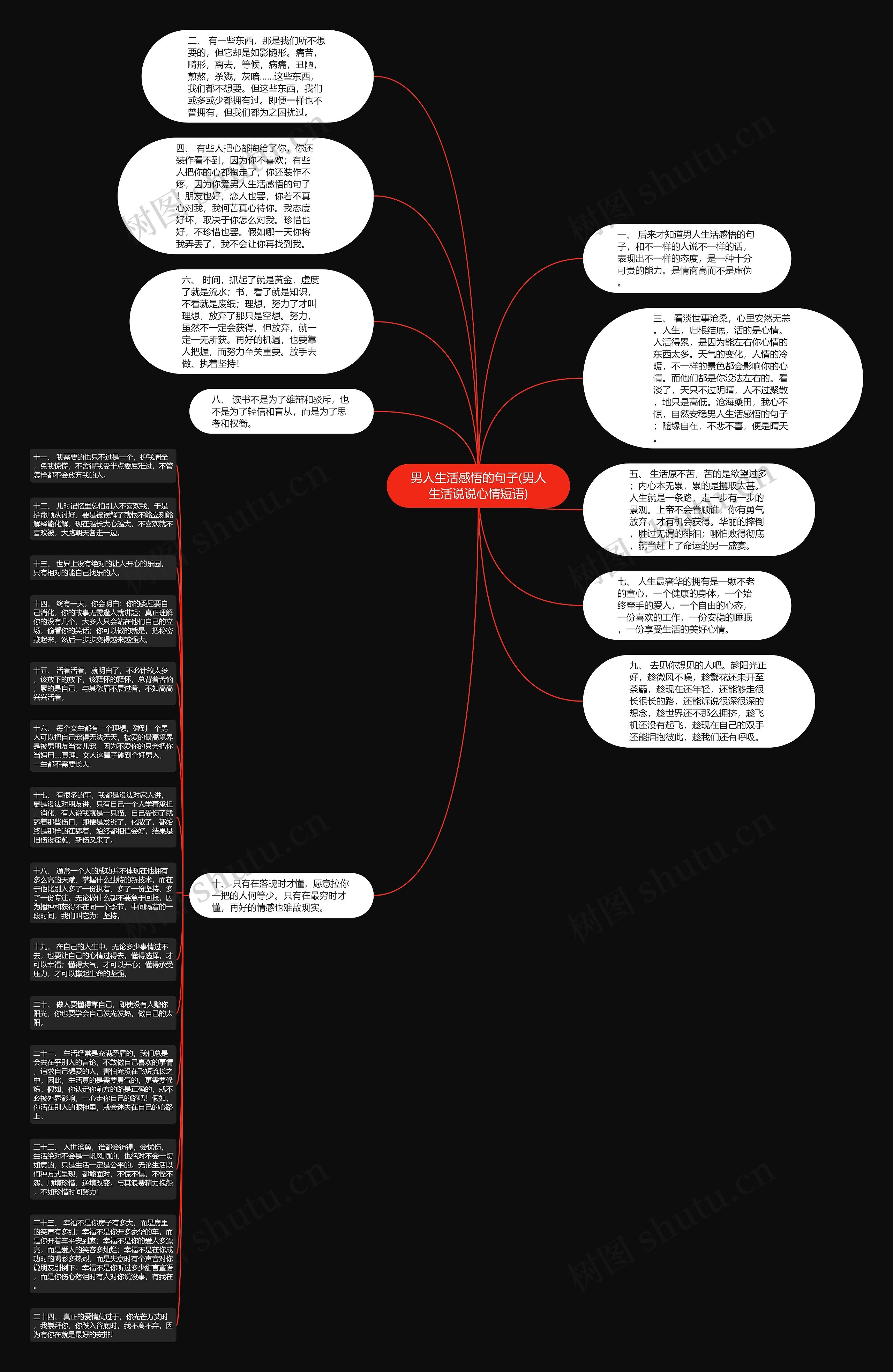 男人生活感悟的句子(男人生活说说心情短语)思维导图
