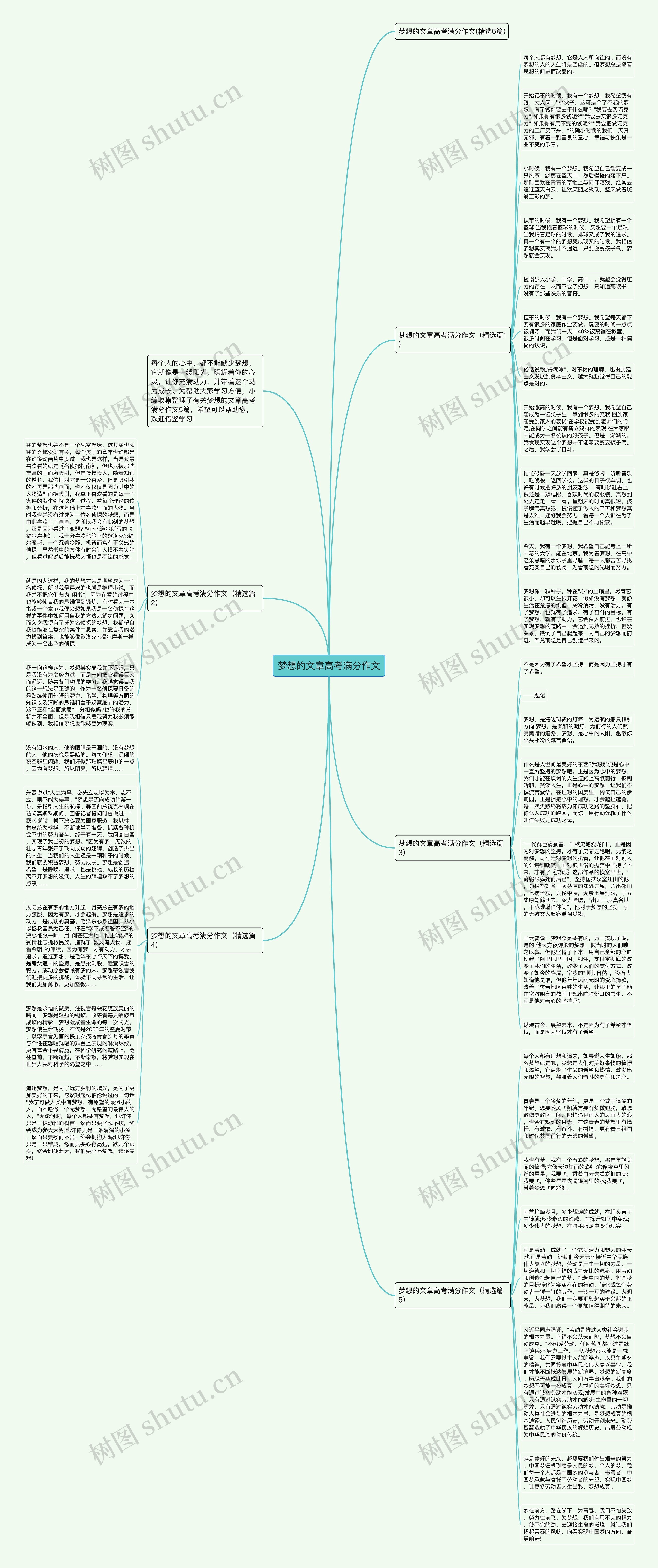 梦想的文章高考满分作文思维导图