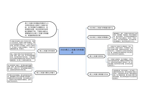 2023高三二轮复习的侧重点