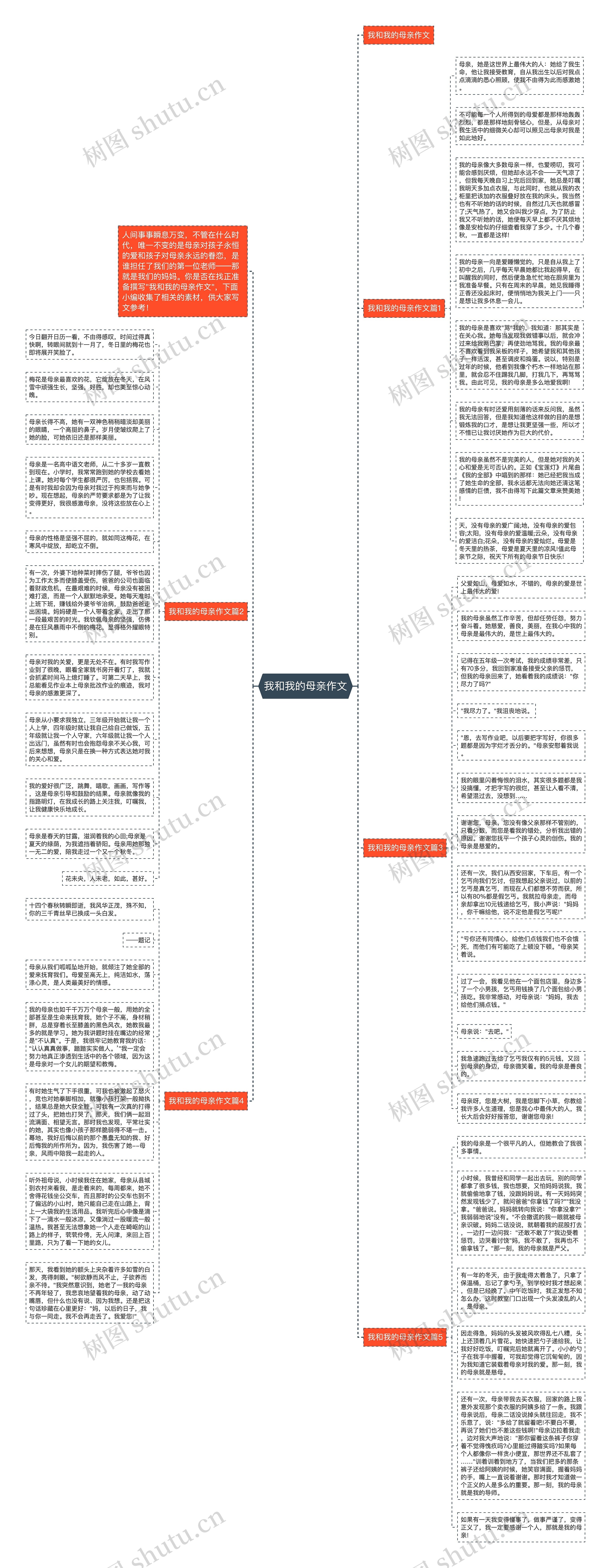 我和我的母亲作文思维导图