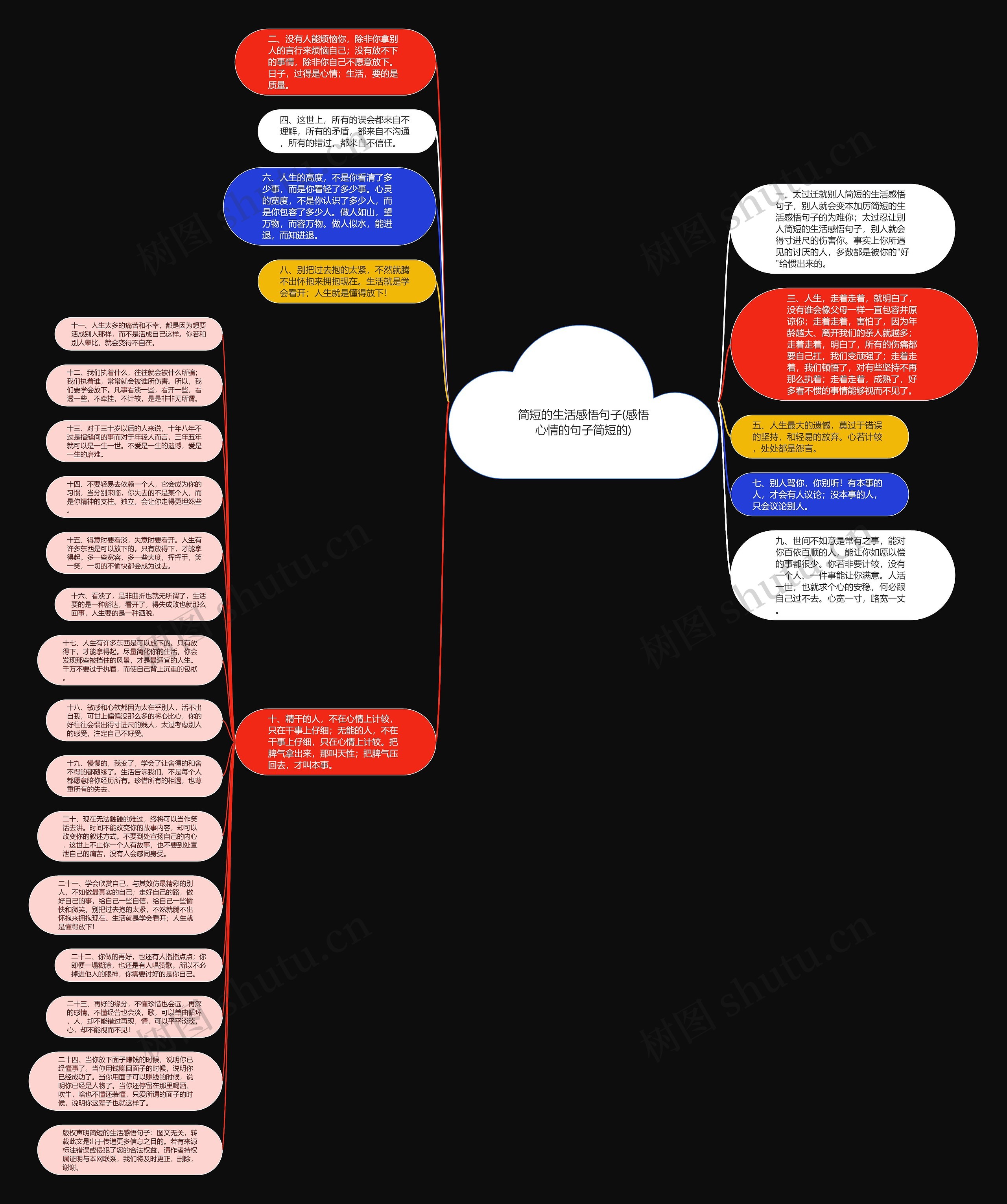 简短的生活感悟句子(感悟心情的句子简短的)思维导图