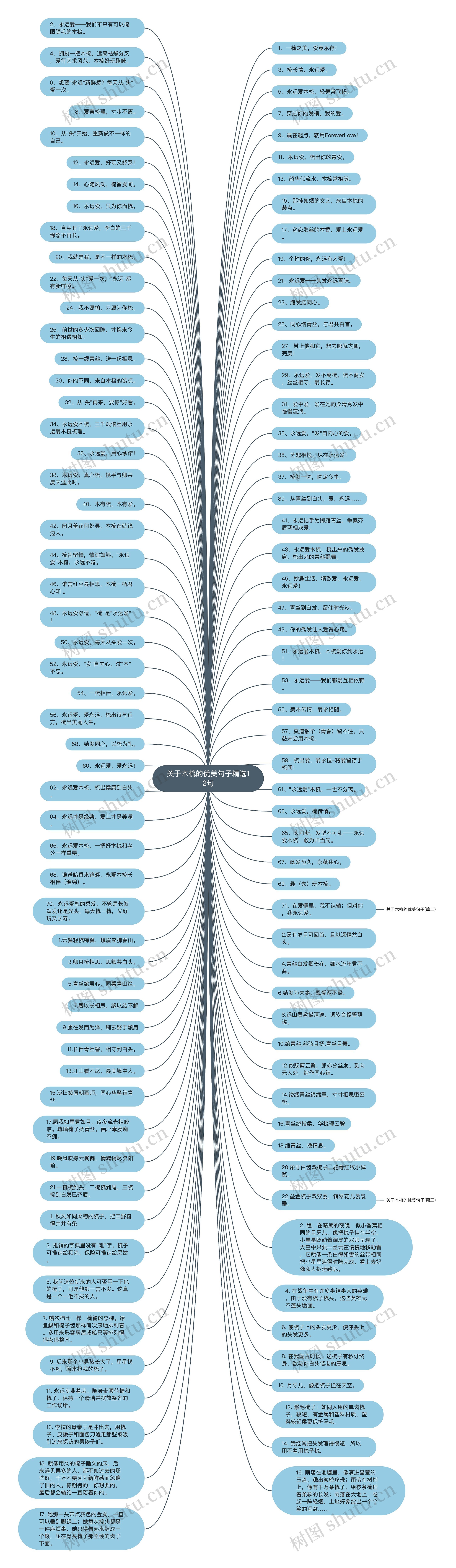 关于木梳的优美句子精选12句思维导图