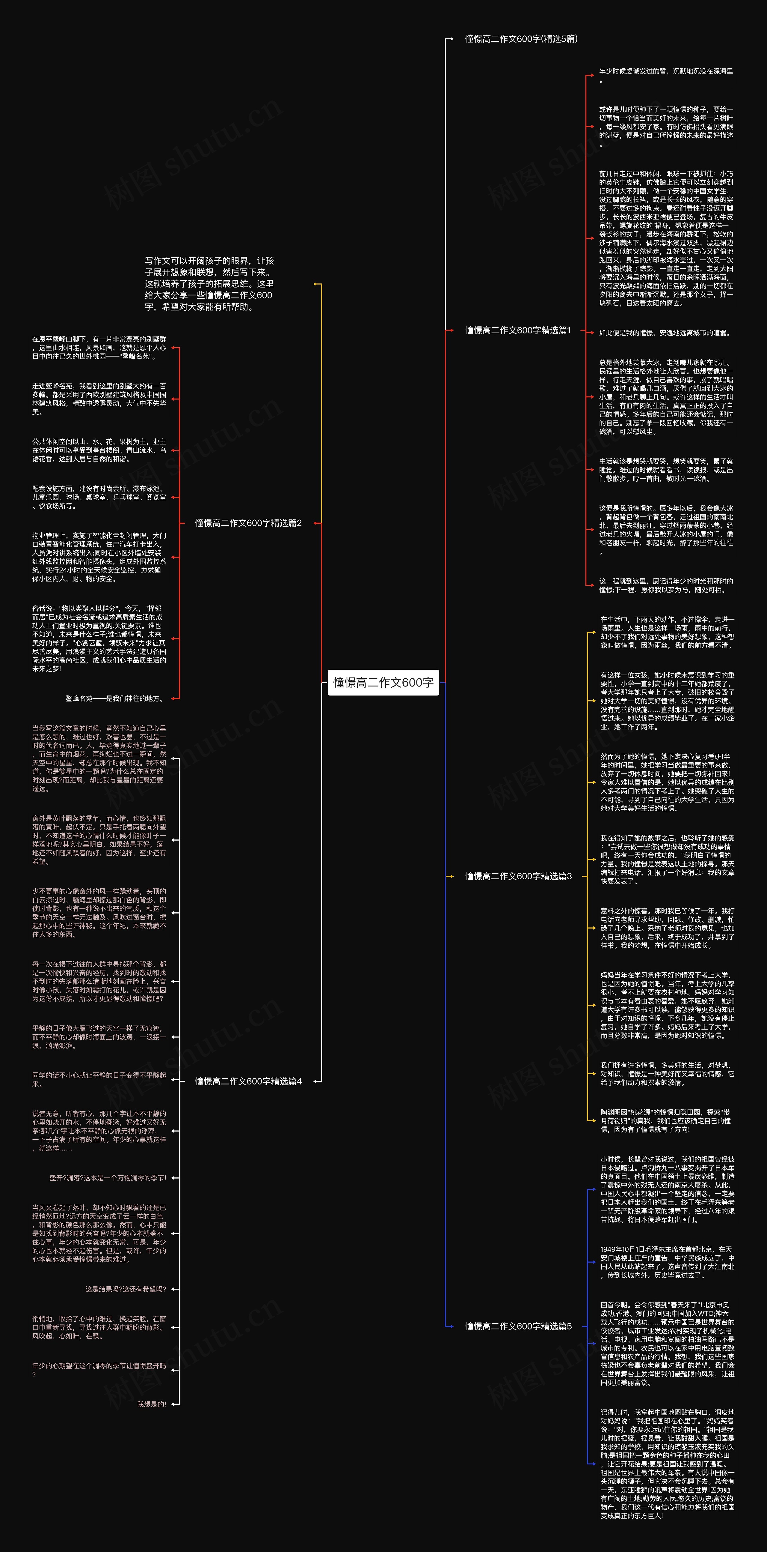 憧憬高二作文600字思维导图