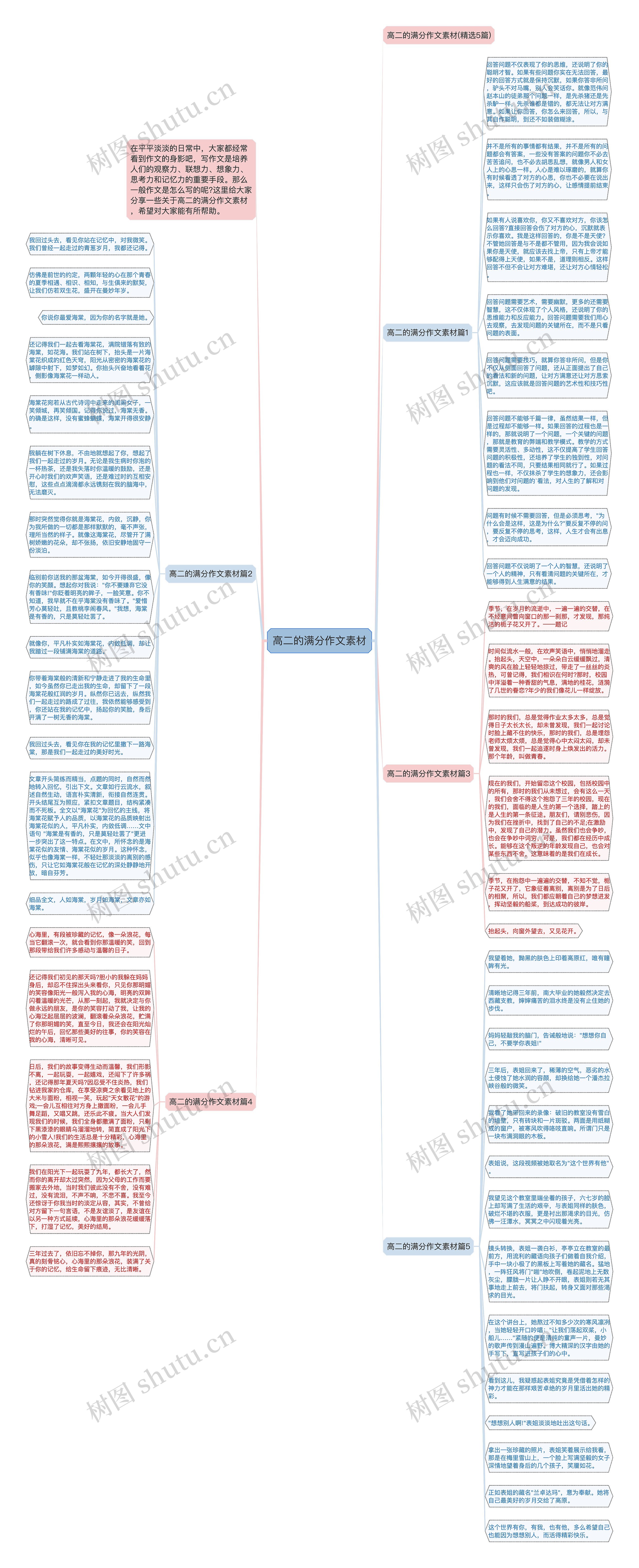 高二的满分作文素材思维导图